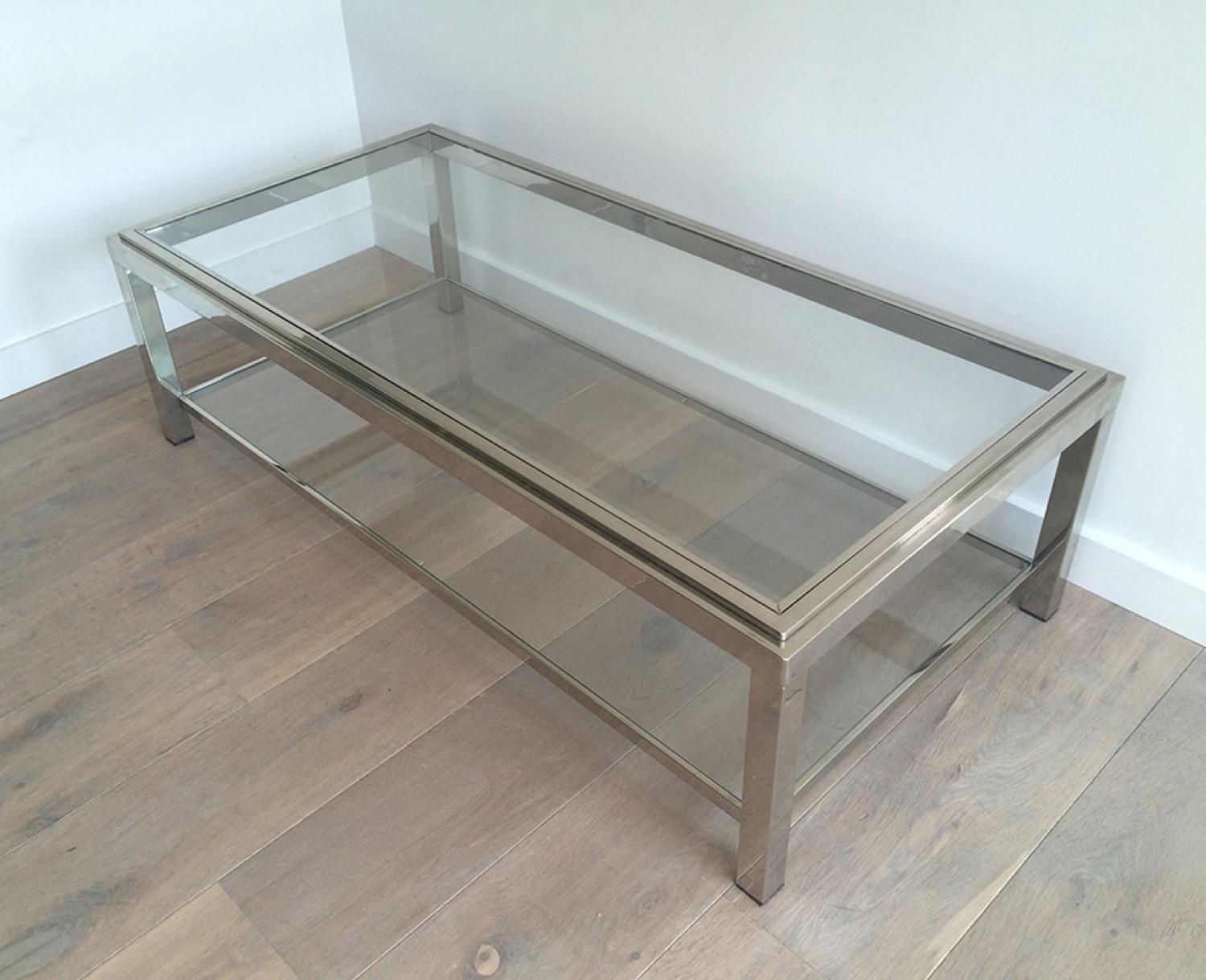 Grande table basse en chrome, circa 1970 en vente 3