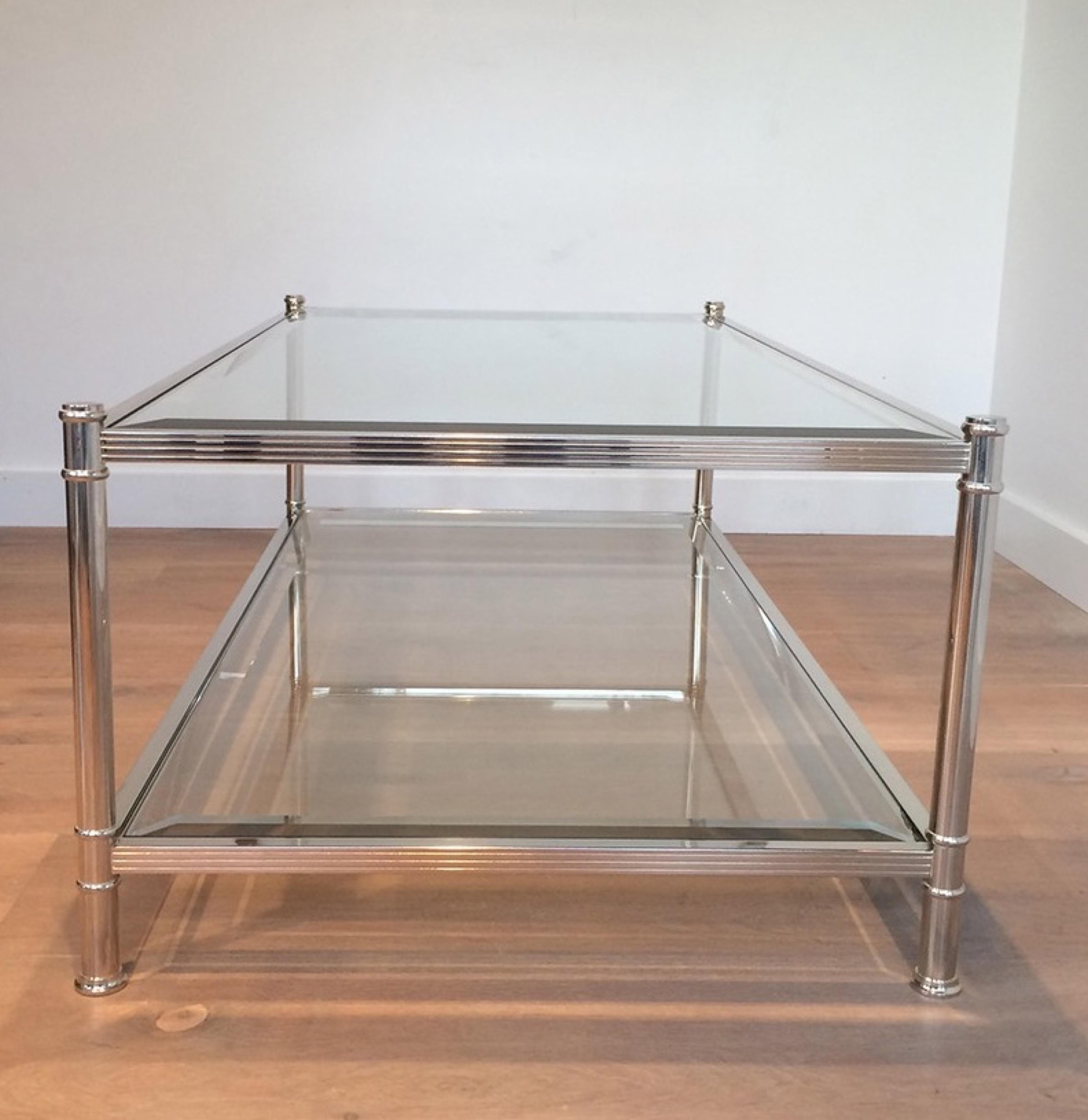 Large Chrome Coffee Table, circa 1970 For Sale 5