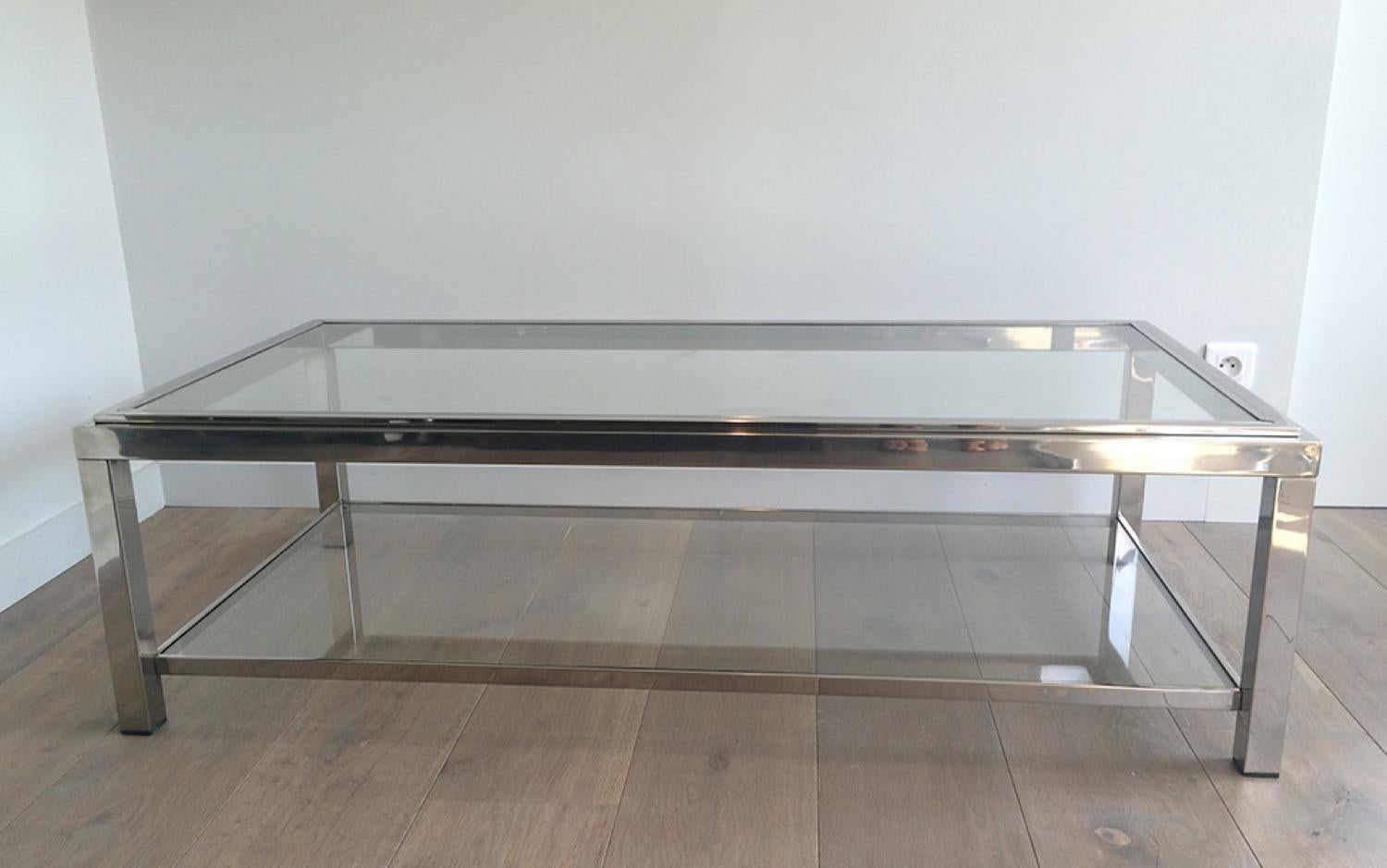 Grande table basse en chrome, circa 1970 en vente 4
