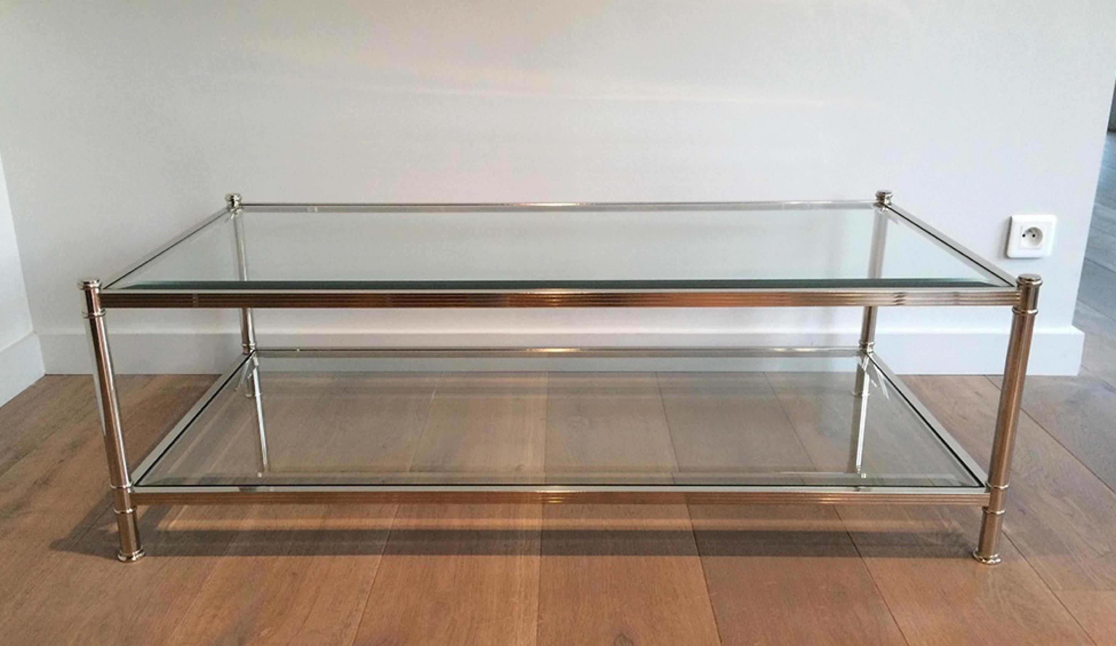 Mid-Century Modern Large Chrome Coffee Table, circa 1970 For Sale