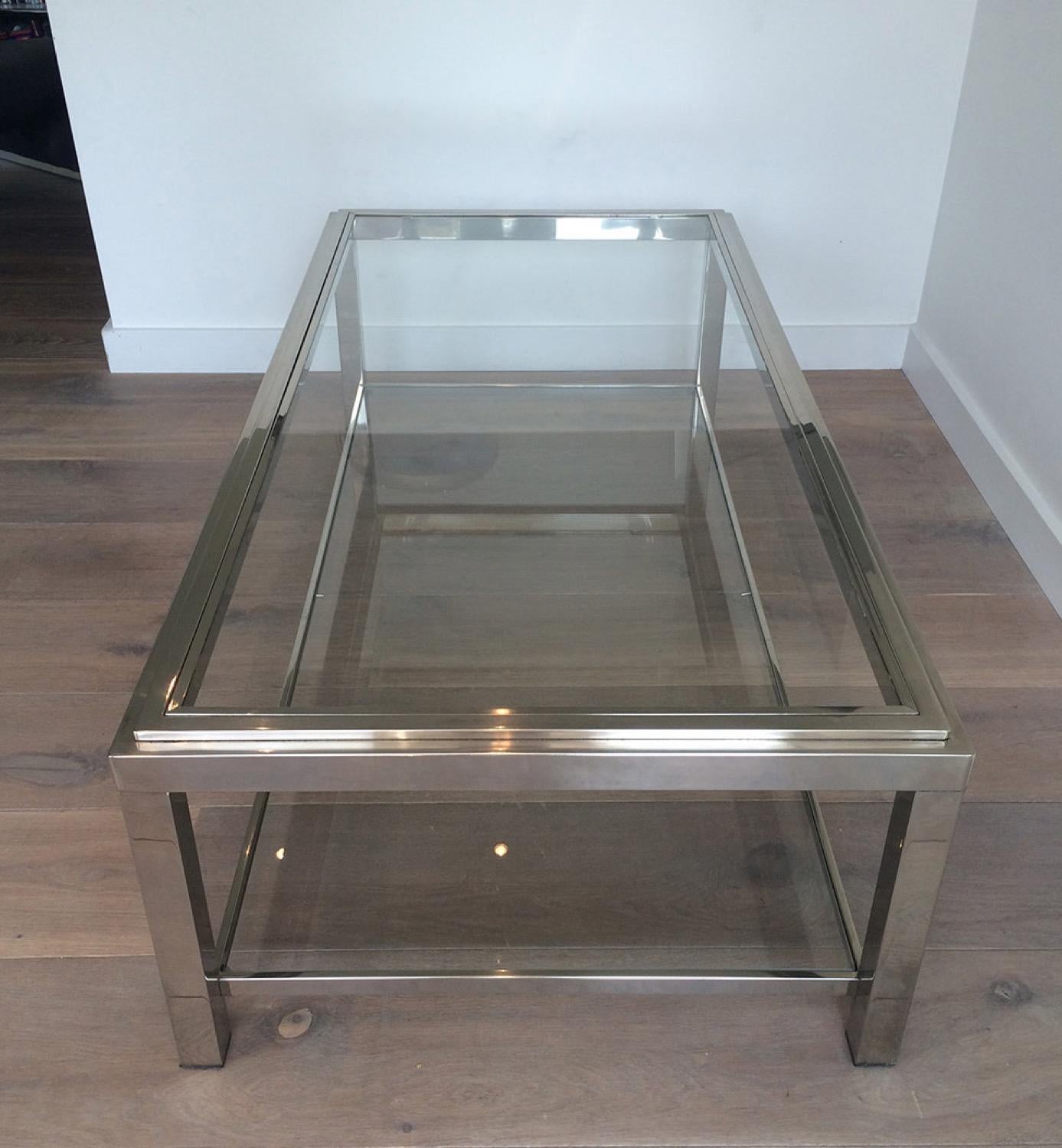 Mid-Century Modern Grande table basse en chrome, circa 1970 en vente