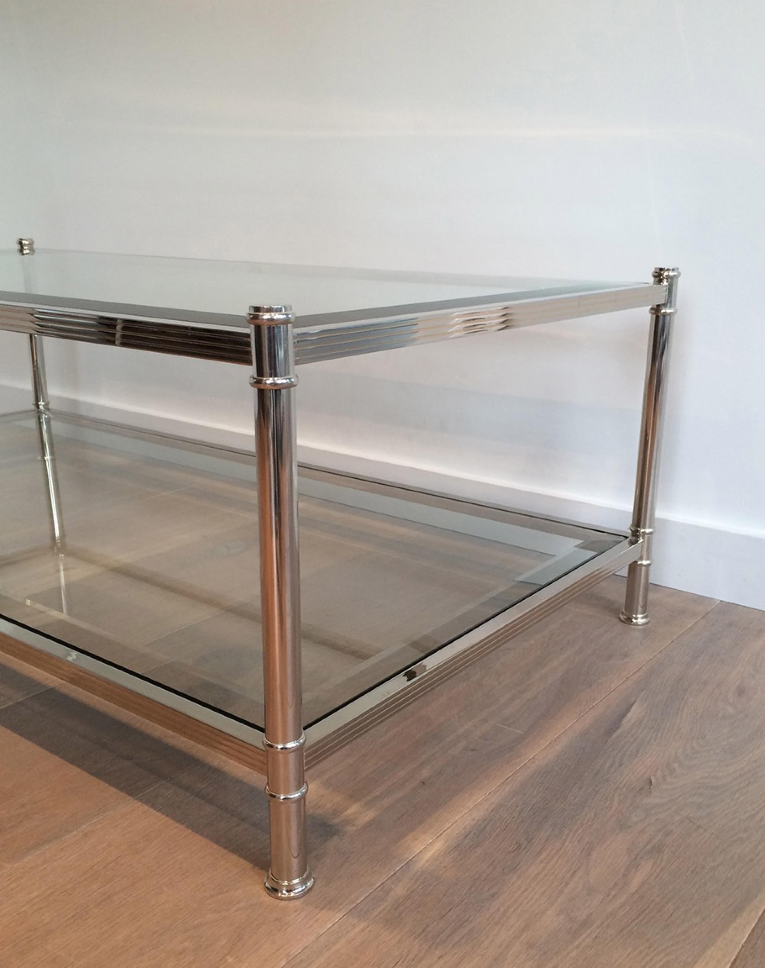 Late 20th Century Large Chrome Coffee Table, circa 1970 For Sale