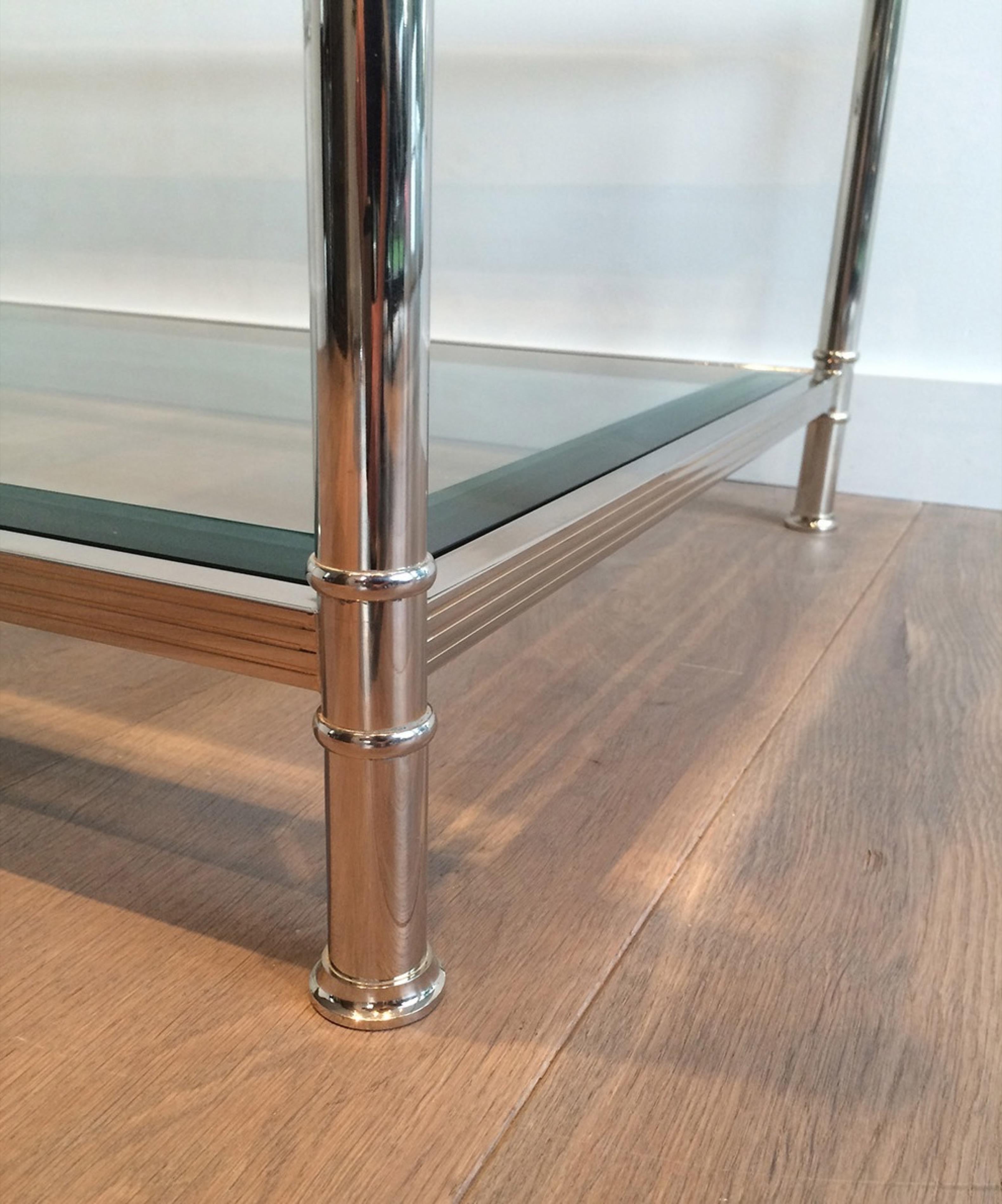 Large Chrome Coffee Table, circa 1970 For Sale 1