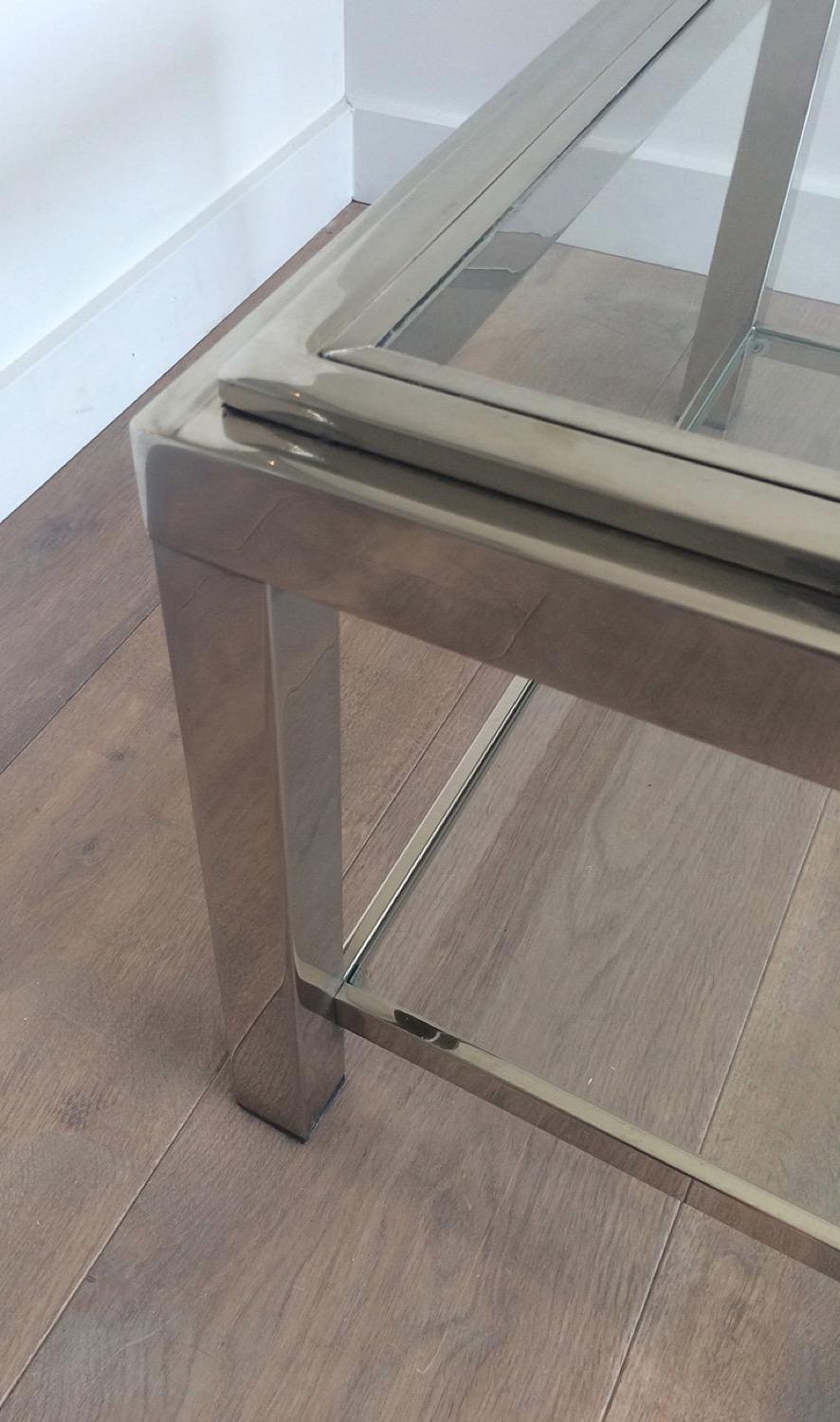 Grande table basse en chrome, circa 1970 en vente 1