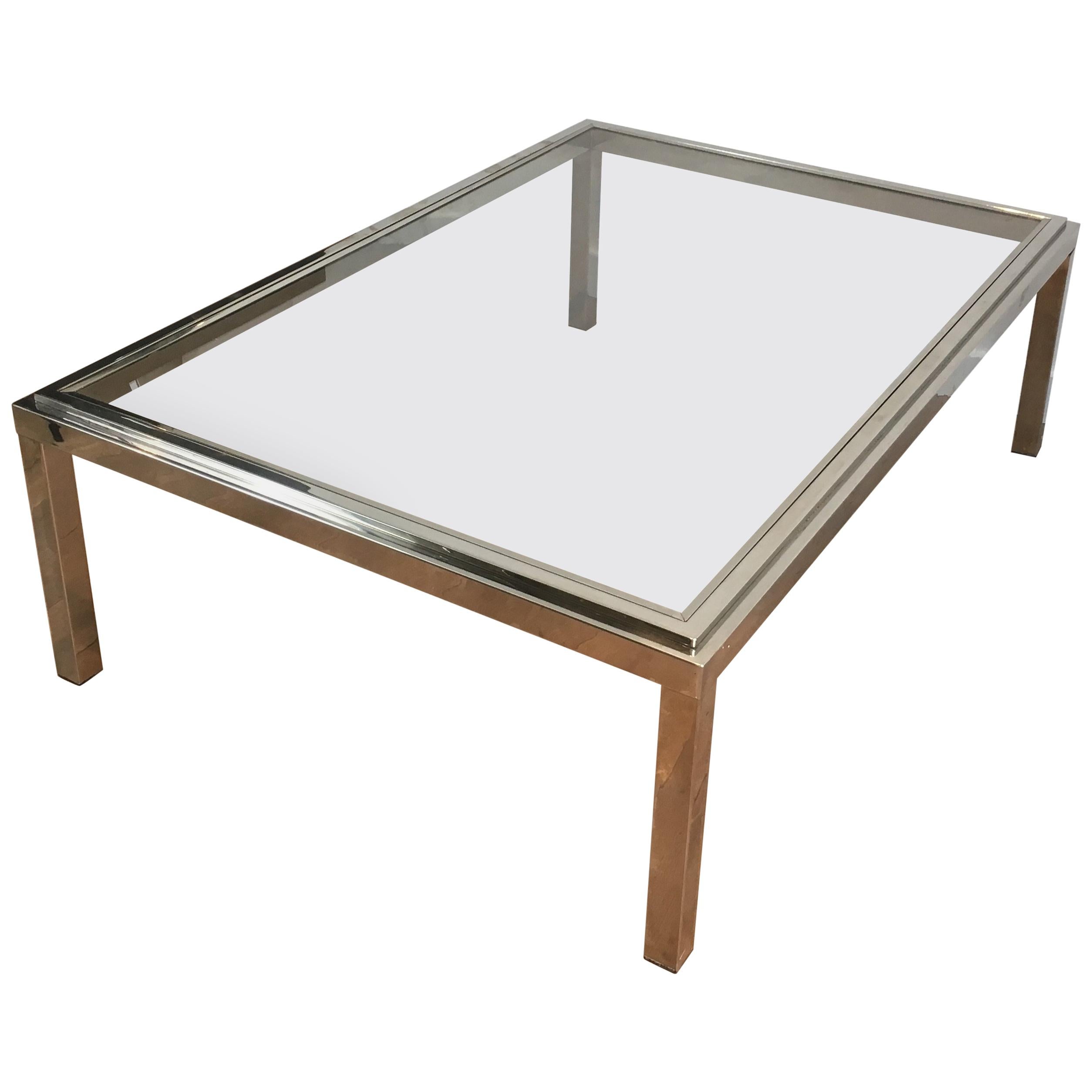 Large Chrome Coffee Table, circa 1970