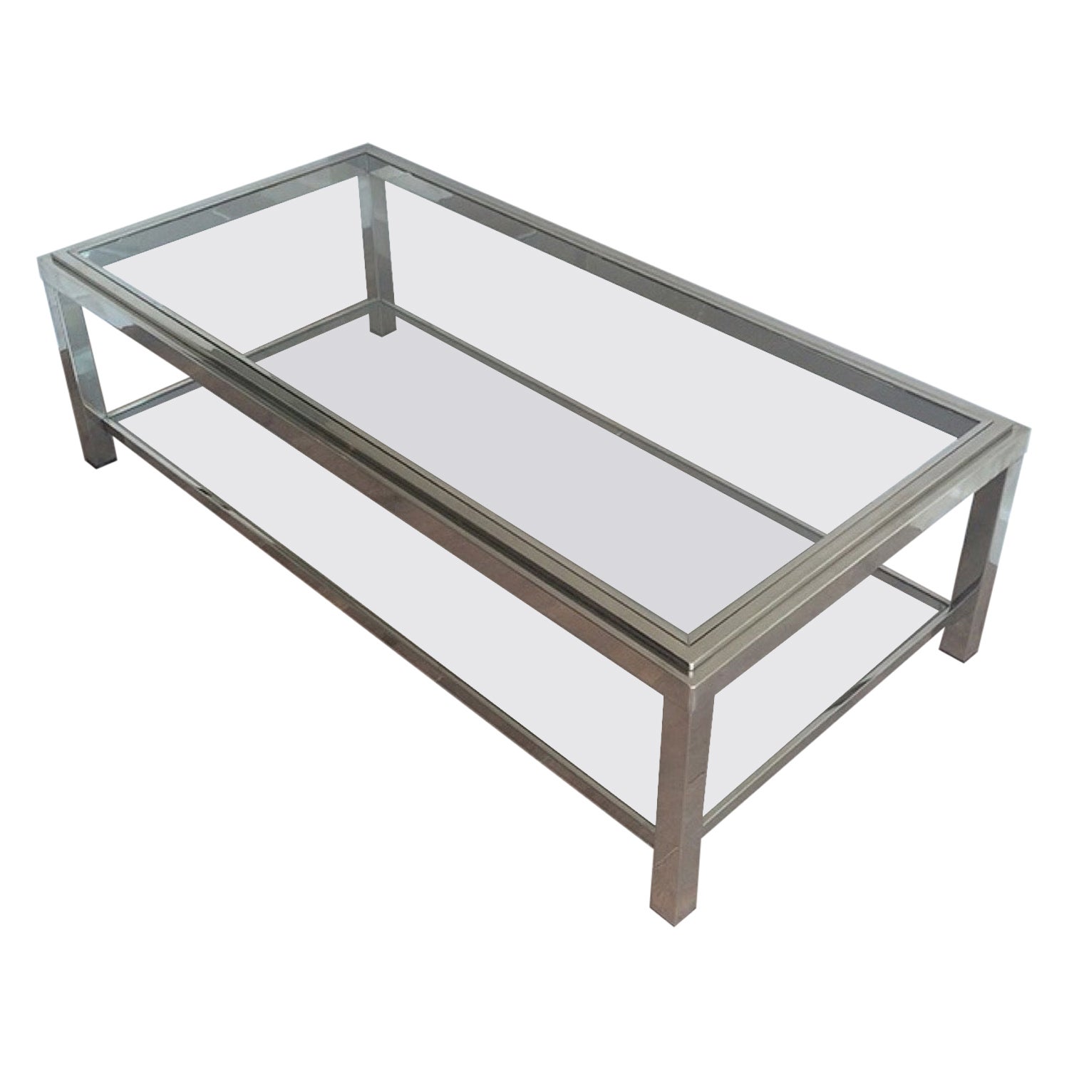 Large Chrome Coffee Table, circa 1970