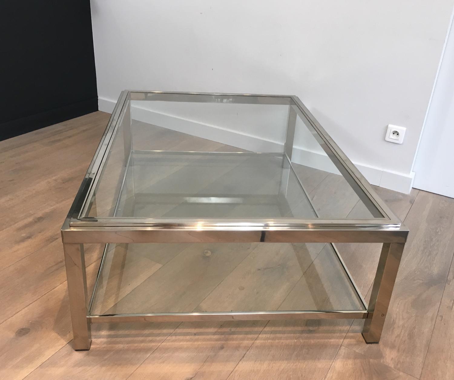 Large Chrome Coffee Table, French, circa 1970 5