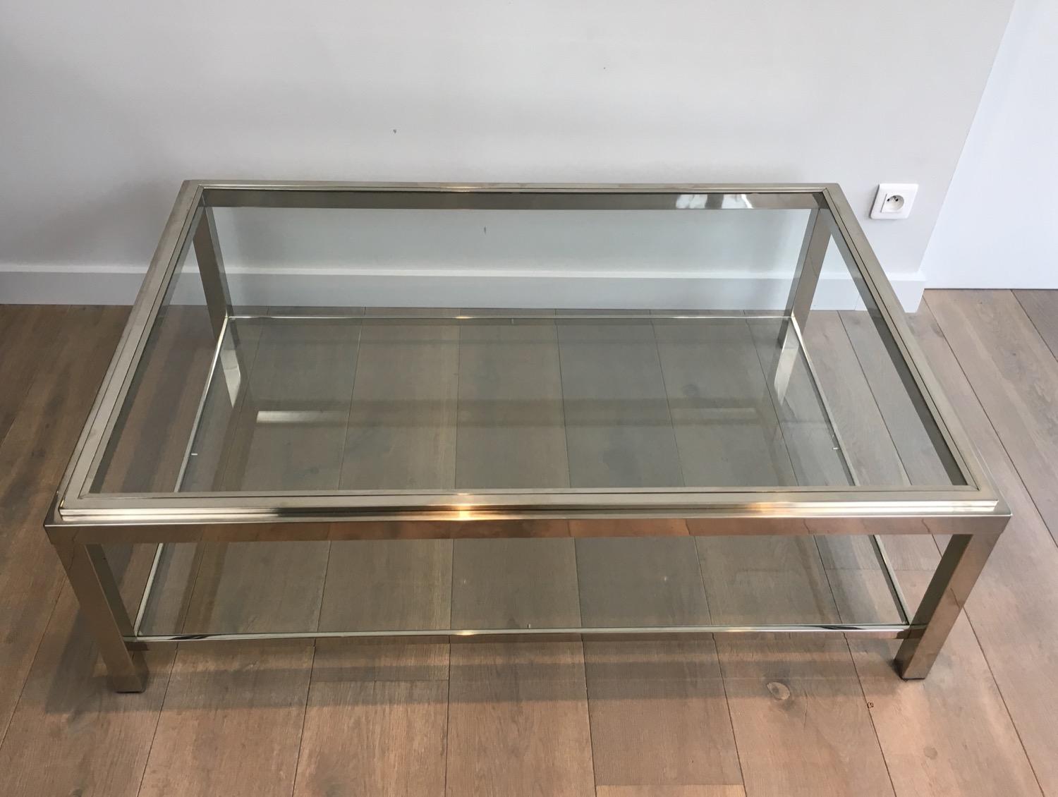 Large Chrome Coffee Table, French, circa 1970 7