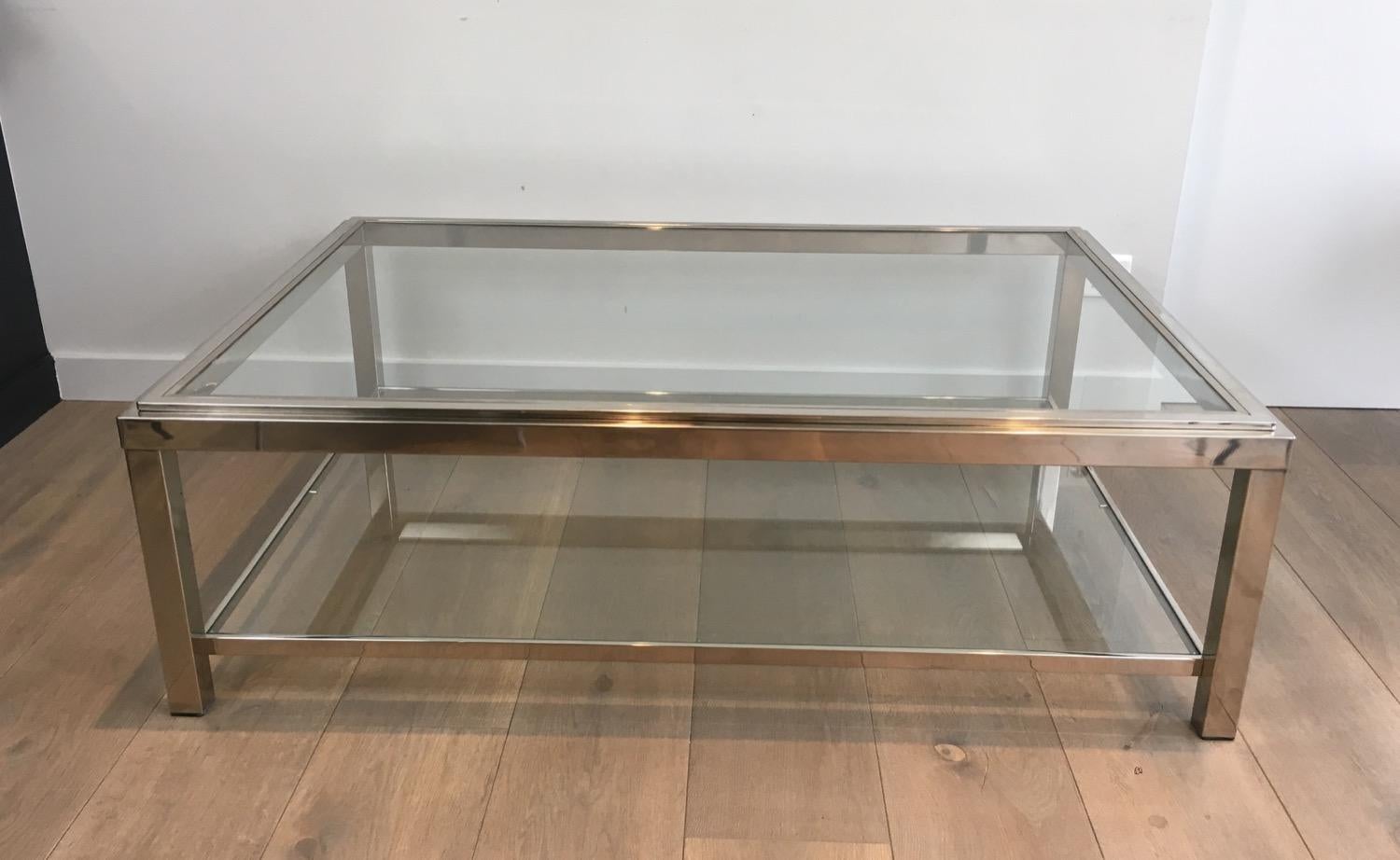 Large Chrome Coffee Table, French, circa 1970 13