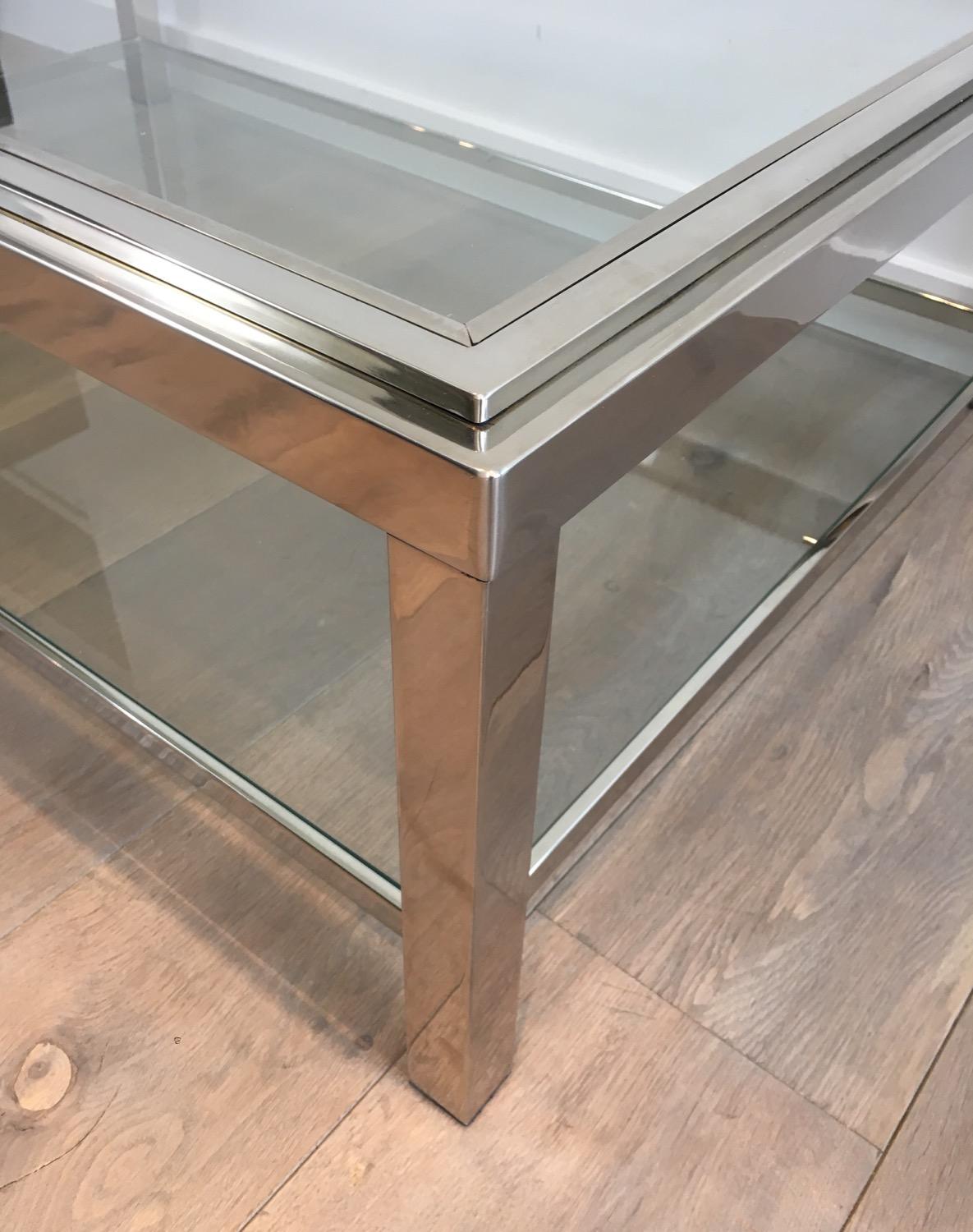 Large Chrome Coffee Table, French, circa 1970 1