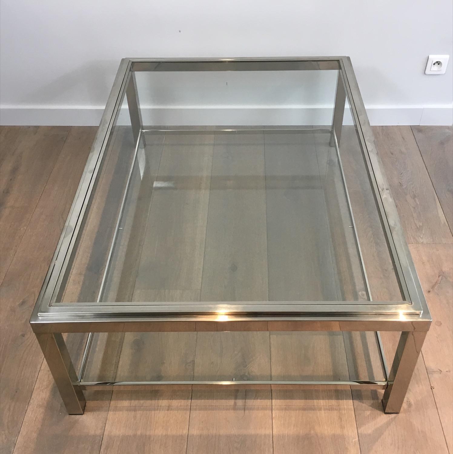 Large Chrome Coffee Table, French, circa 1970 2