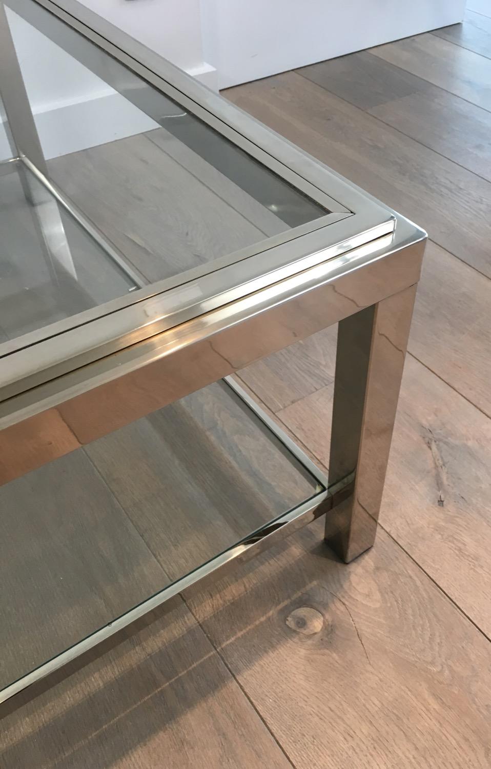 Large Chrome Coffee Table, French, circa 1970 3