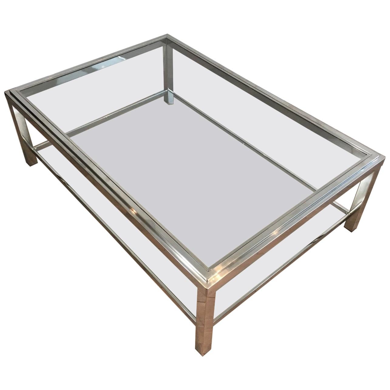 Large Chrome Coffee Table, French, circa 1970