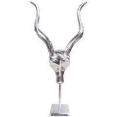 Large Chrome Gazelle Sculpture