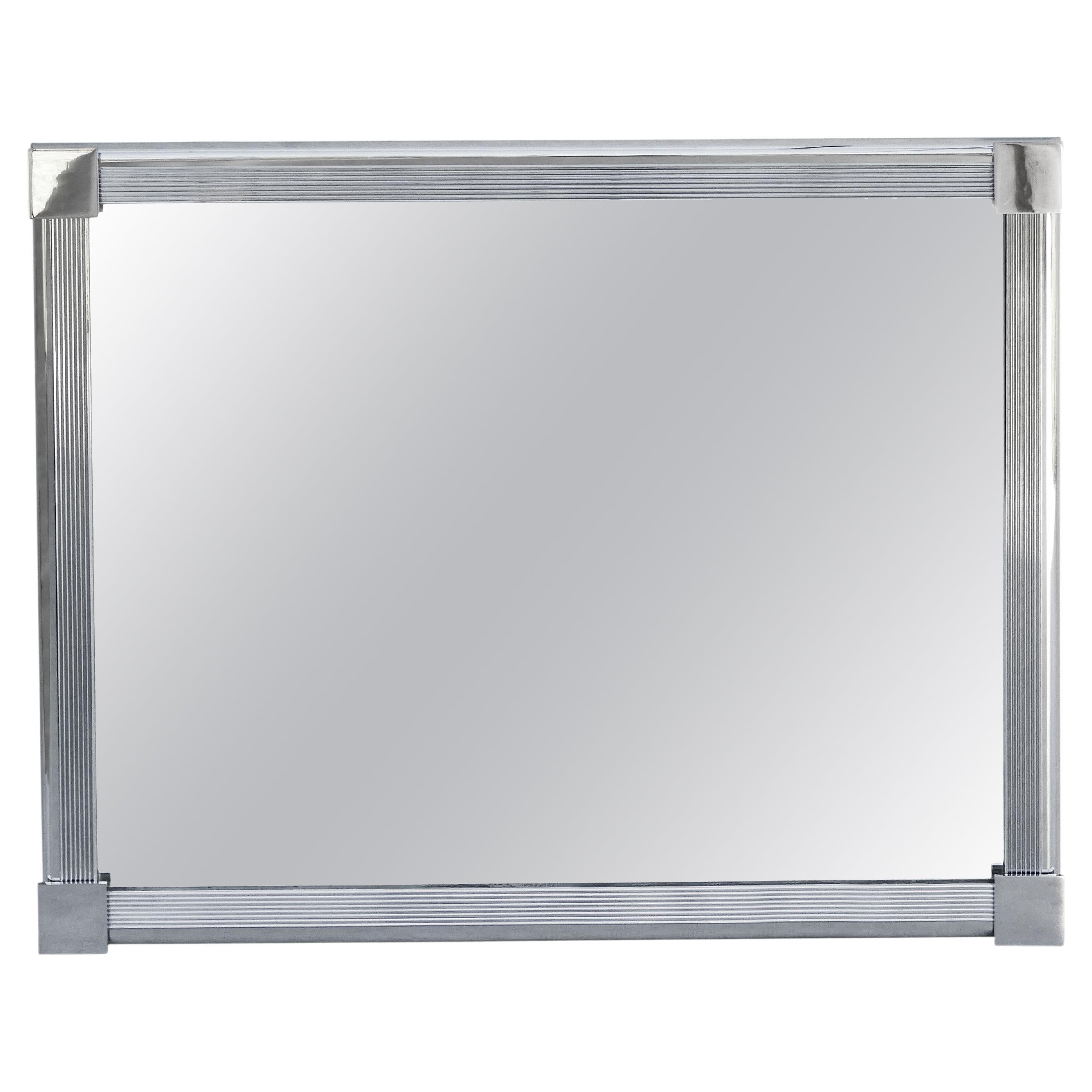 Large Chrome Hollywood Regency Mirror, c1970, France
