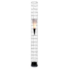 Large Chrome & Opaline Glass floor lamp by VeArt, Italy 1970s