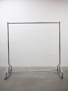 Large Chrome Shop Clothes Rolling Rack, 1930's