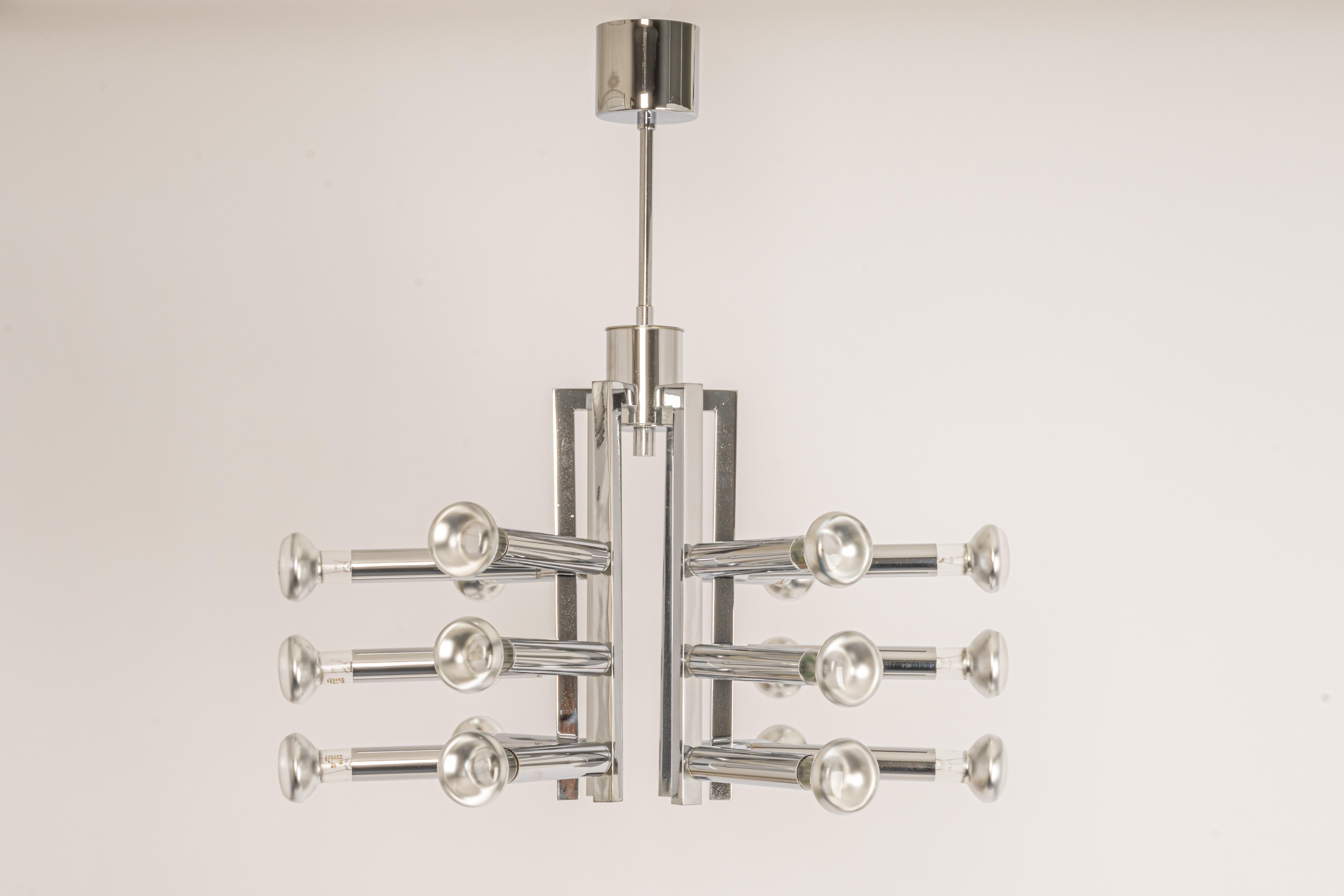 Large Chrome Space Age Sputnik Atomium Chandelier by Cosack, Germany, 1970s For Sale 5