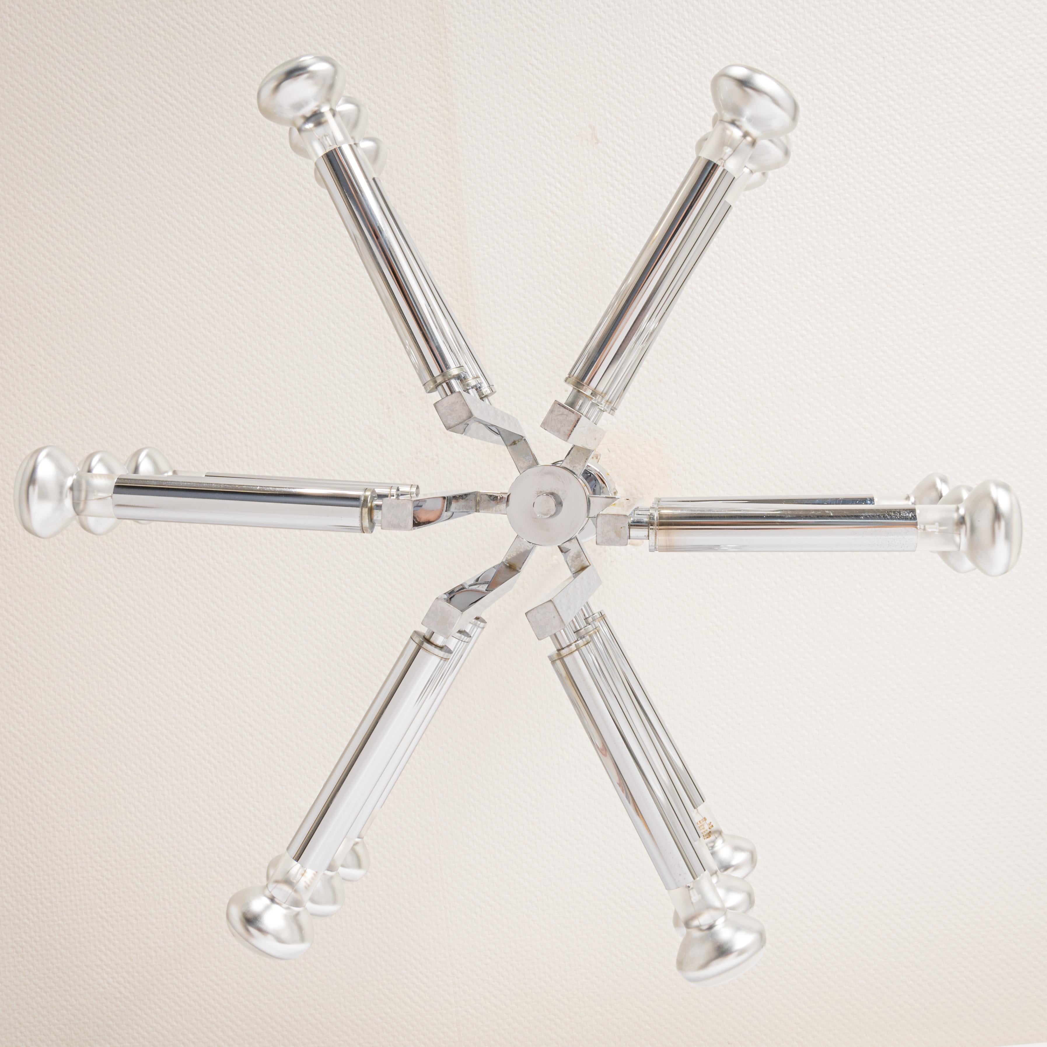 Mid-Century Modern Large Chrome Space Age Sputnik Atomium Chandelier by Cosack, Germany, 1970s For Sale