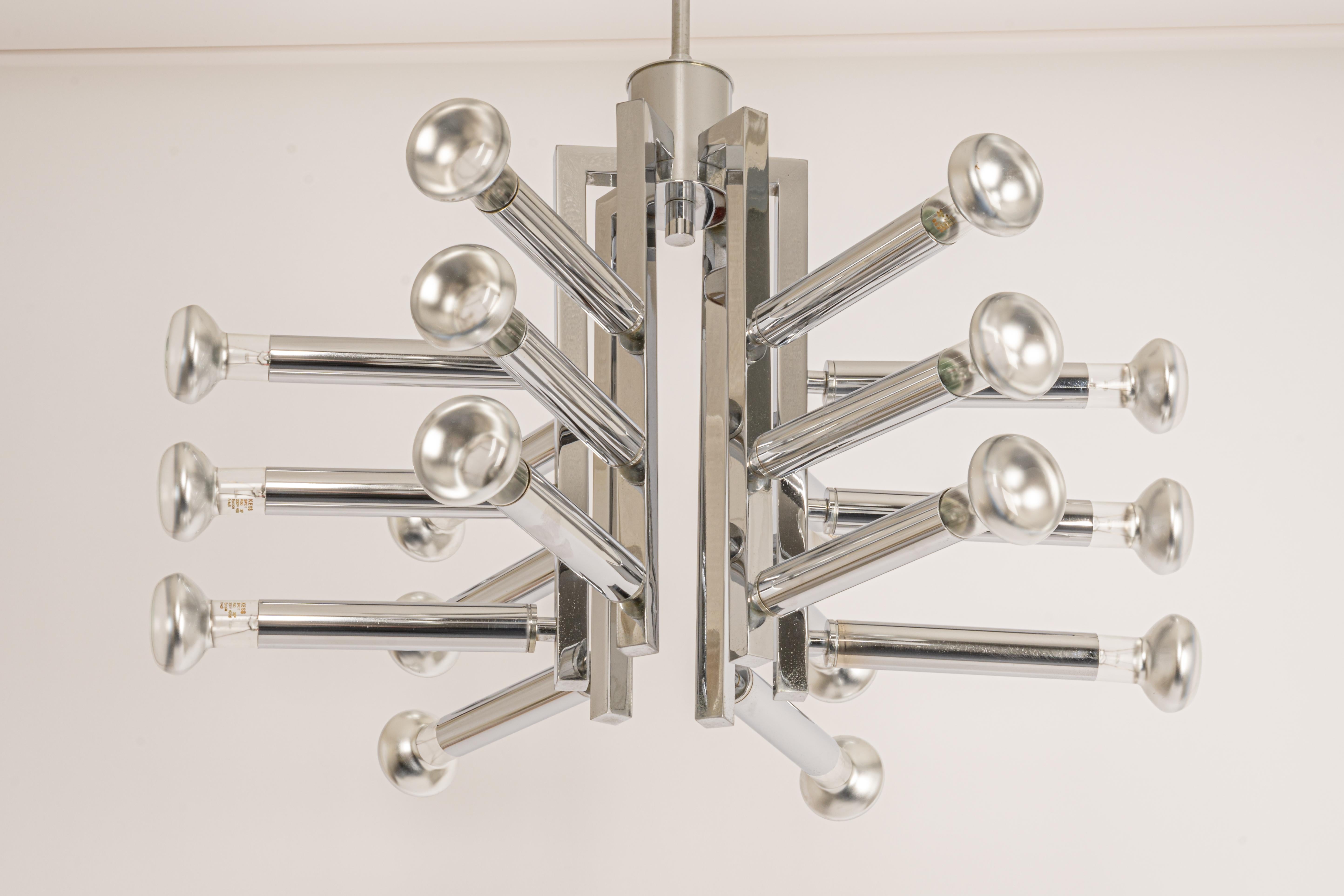 Large Chrome Space Age Sputnik Atomium Chandelier by Cosack, Germany, 1970s For Sale 2