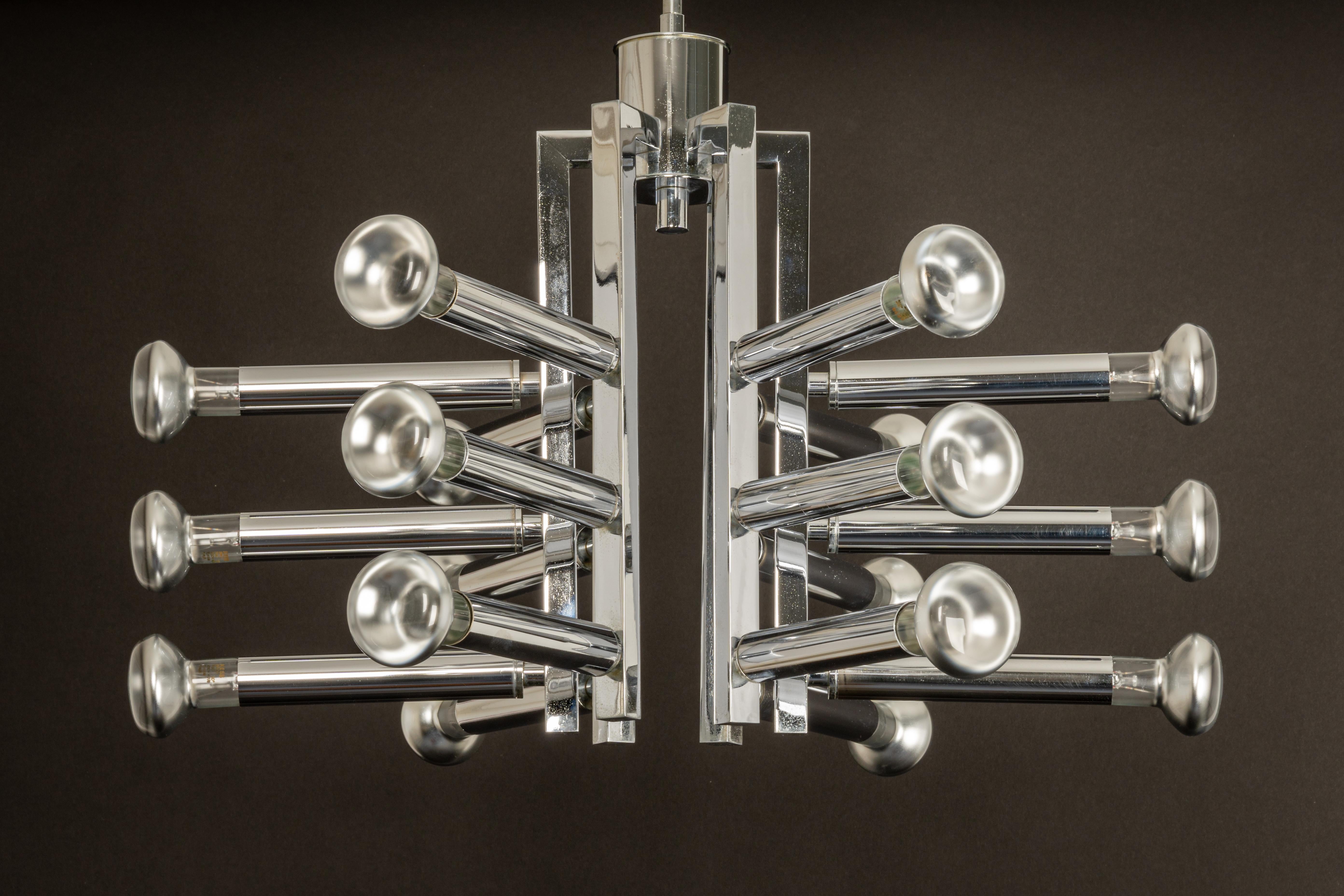 Large Chrome Space Age Sputnik Atomium Chandelier by Cosack, Germany, 1970s For Sale 3