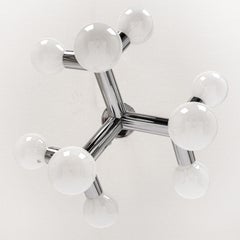 Large Chrome Space Age Sputnik Atomium Flush Mount by Kalmar, Austria, 1970s