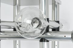 Large Chrome Space Age Sputnik Atomium Flush Mount by Kalmar, Austria, 1970s
