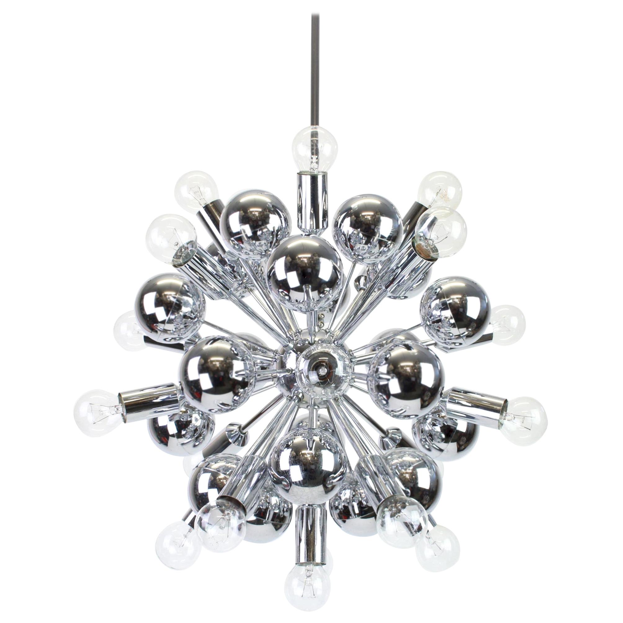Large Chrome Space Age Sputnik Chandelier by Cosack, Germany, 1970s