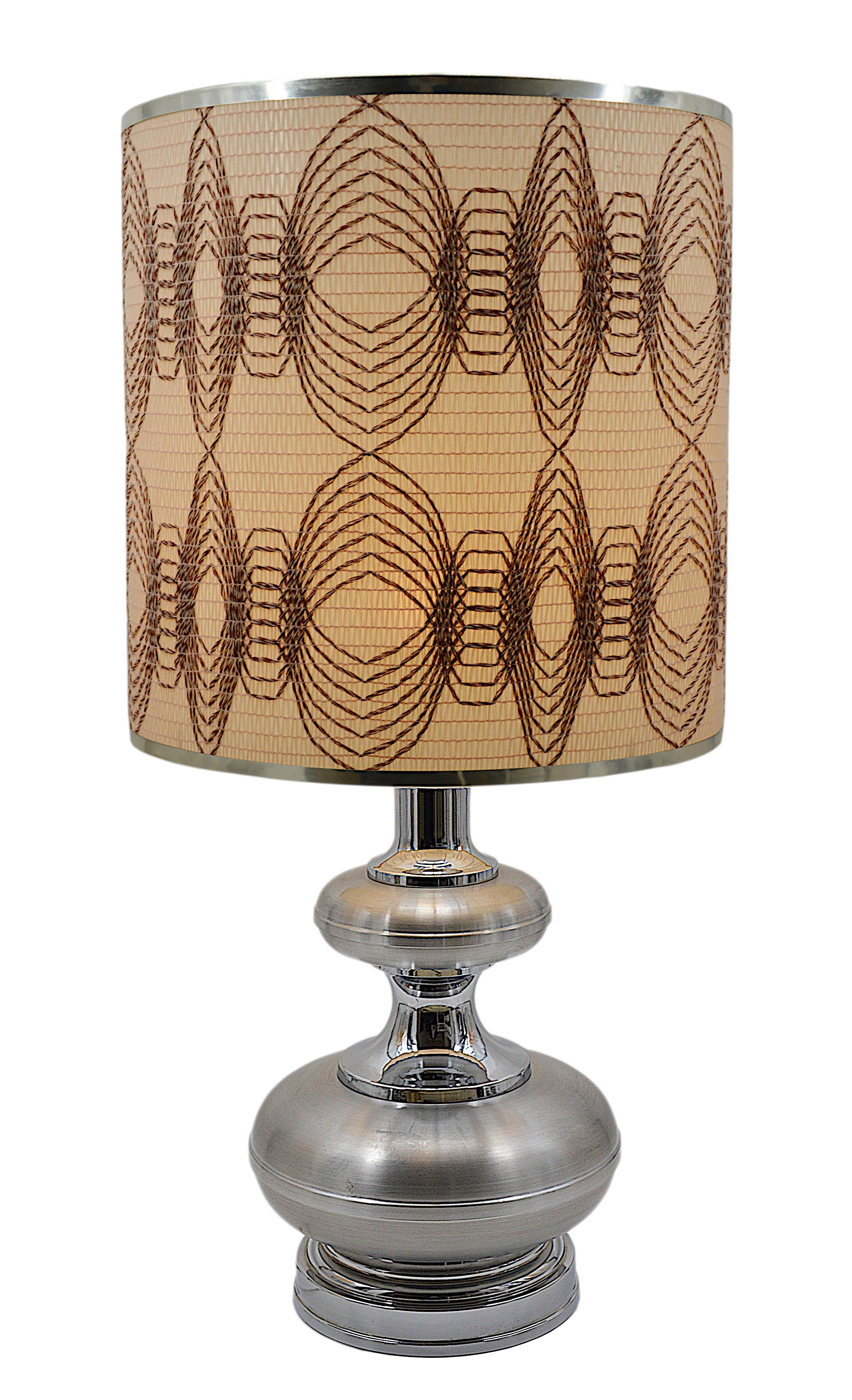 French Large Chrome Table or Floor Lamp, Late 1960s For Sale