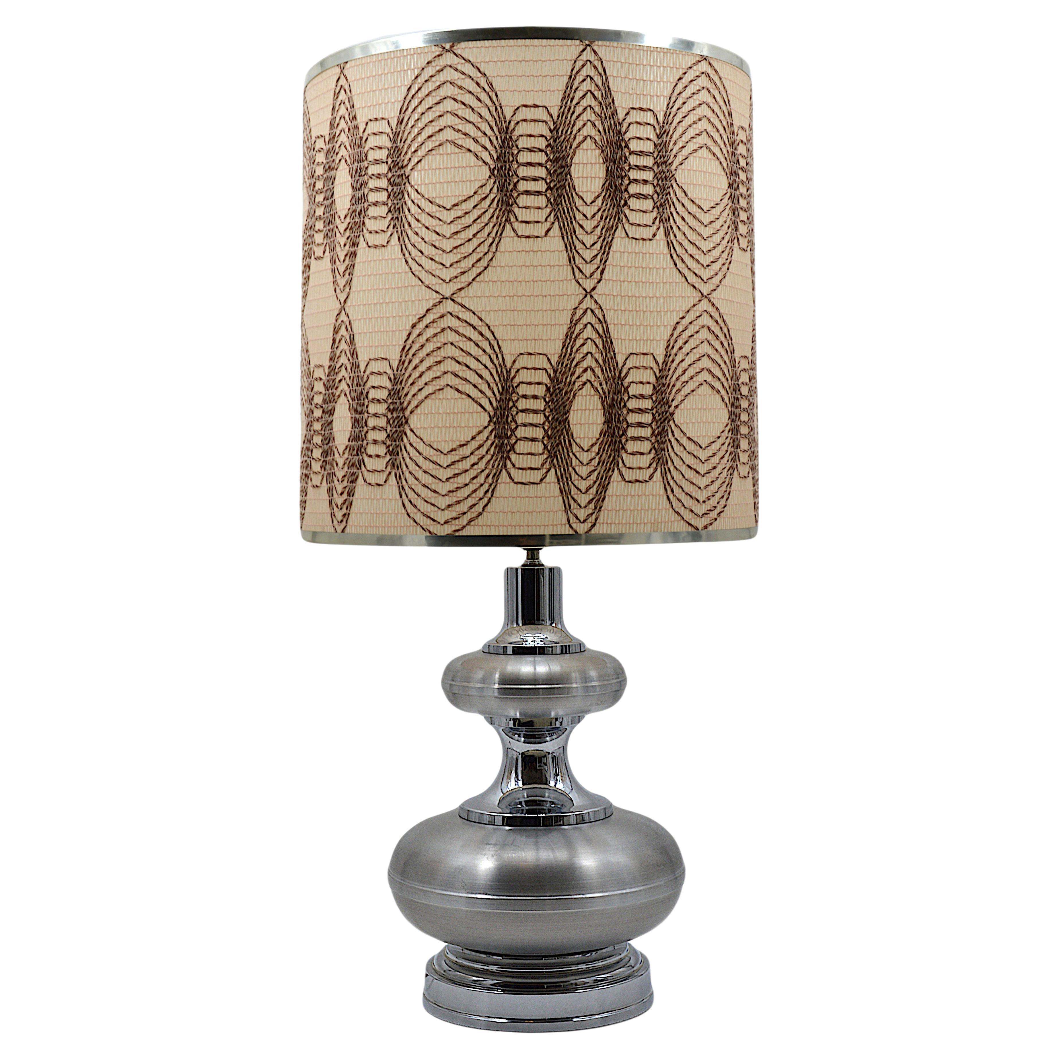Large Chrome Table or Floor Lamp, Late 1960s