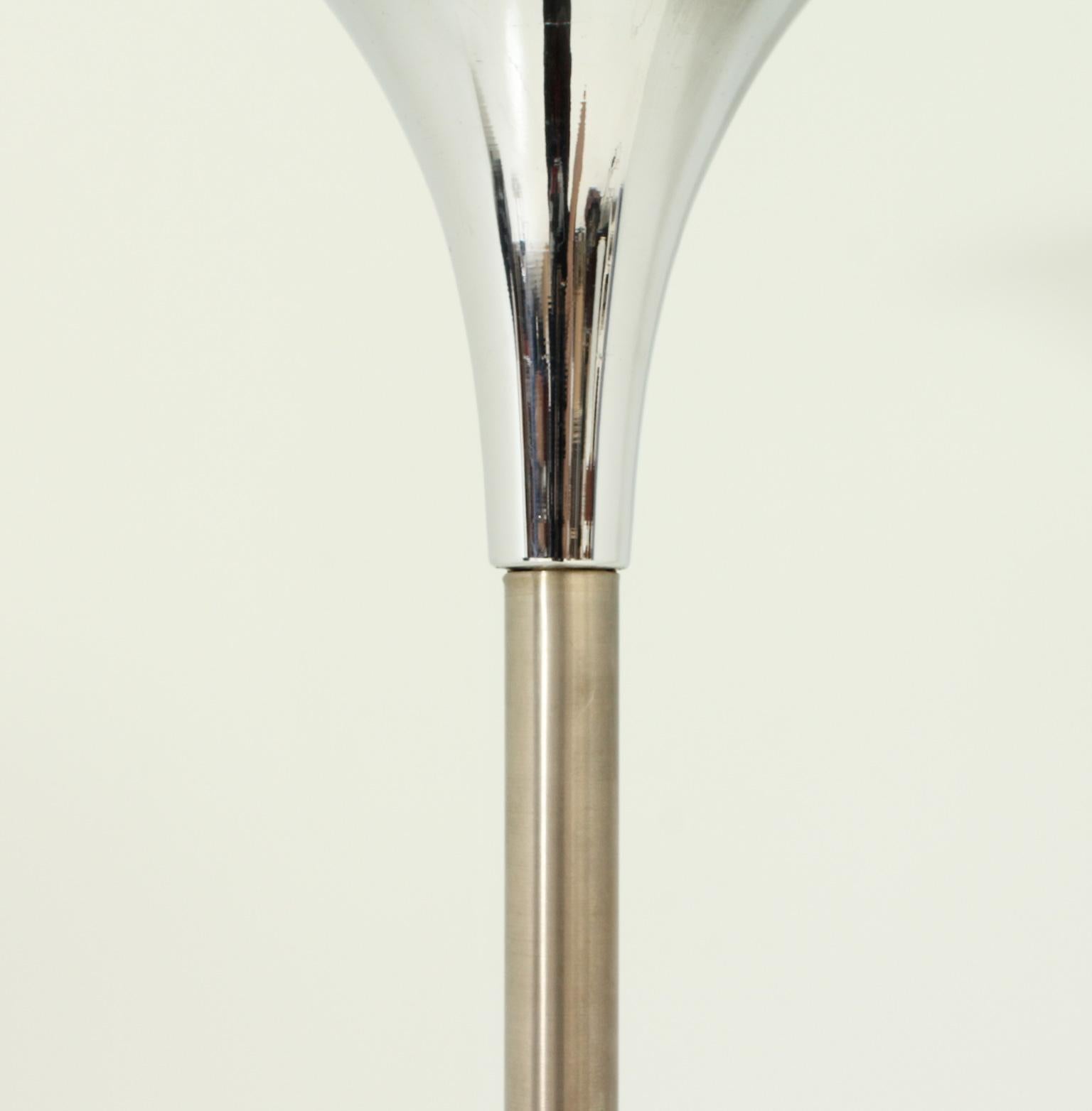 French Large Chromed Floor Lamp from 1970's For Sale