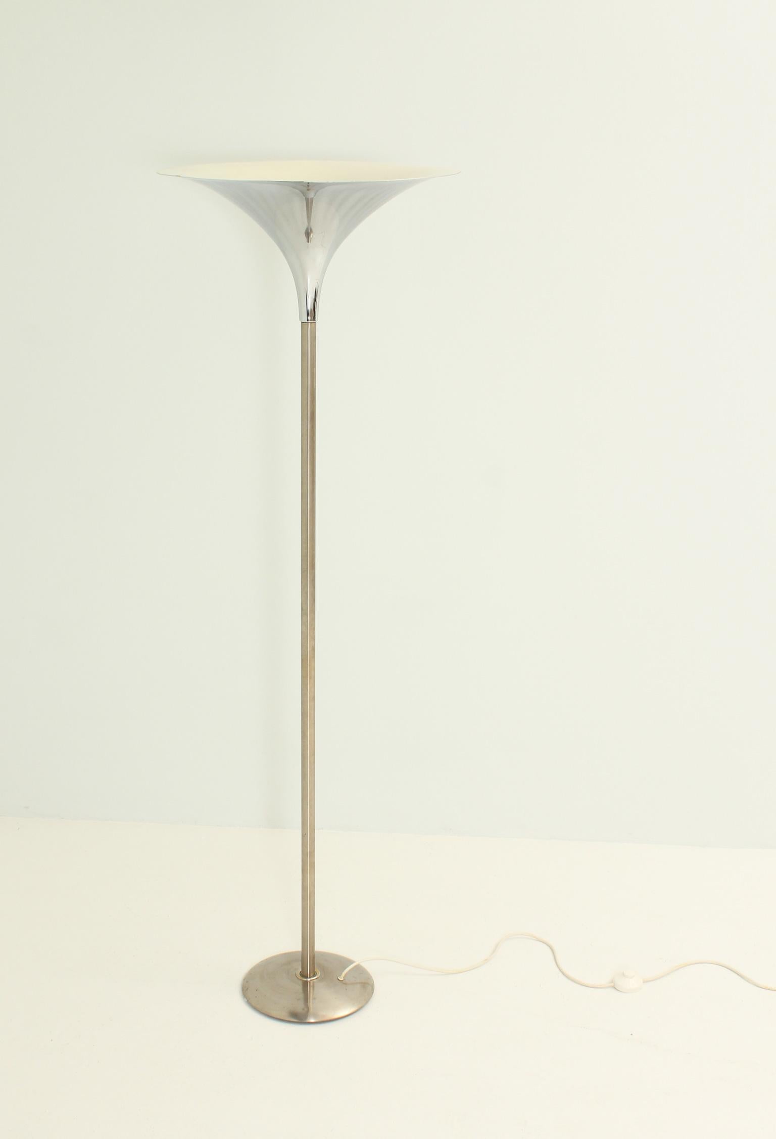 Steel Large Chromed Floor Lamp from 1970's For Sale