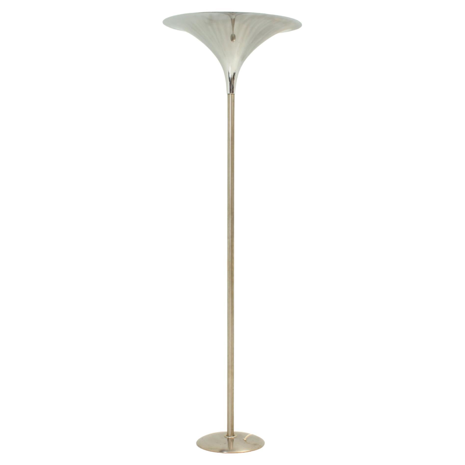 Large Chromed Floor Lamp from 1970's For Sale