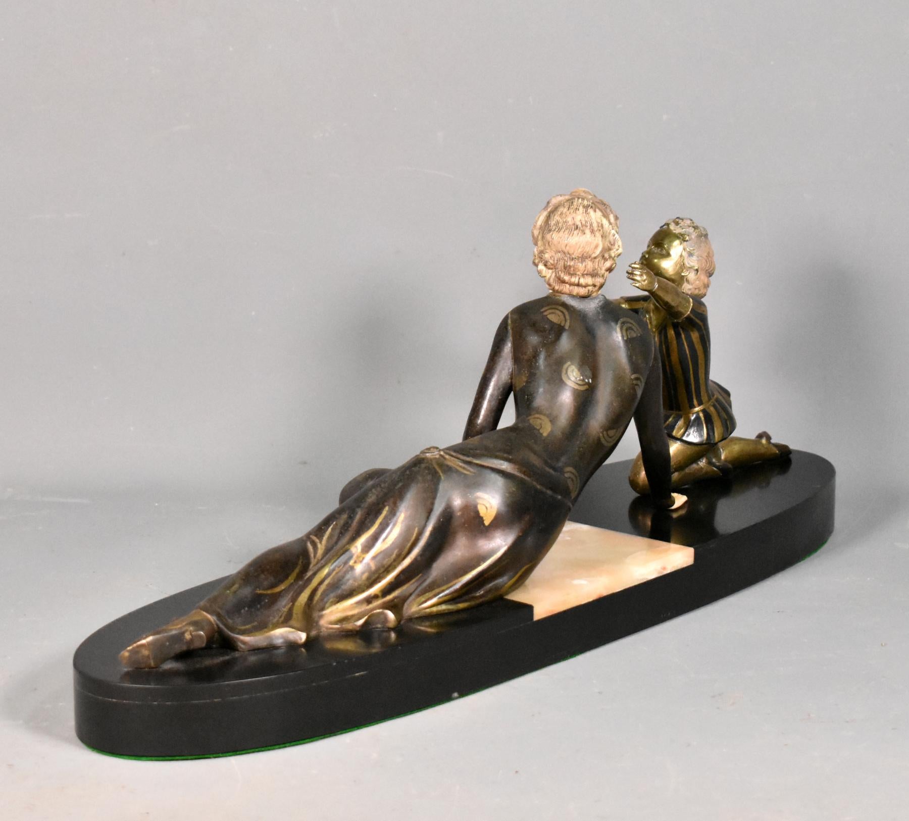 Large Art Deco Figurines by Menneville In Good Condition In SAINTE-COLOMBE, FR