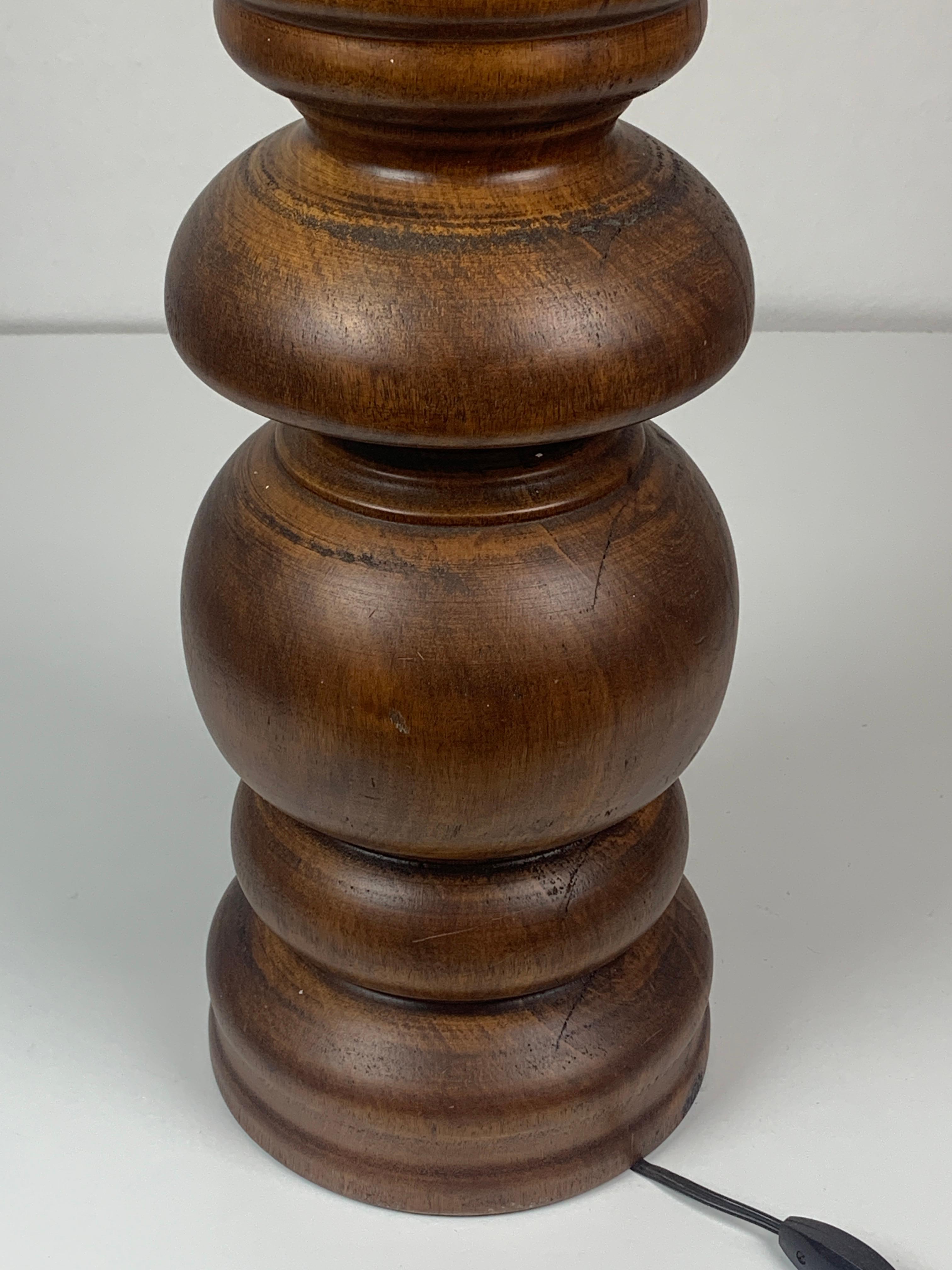 Mid-20th Century Large chunky brutalist Danish copper table lamp with mushroom shade For Sale