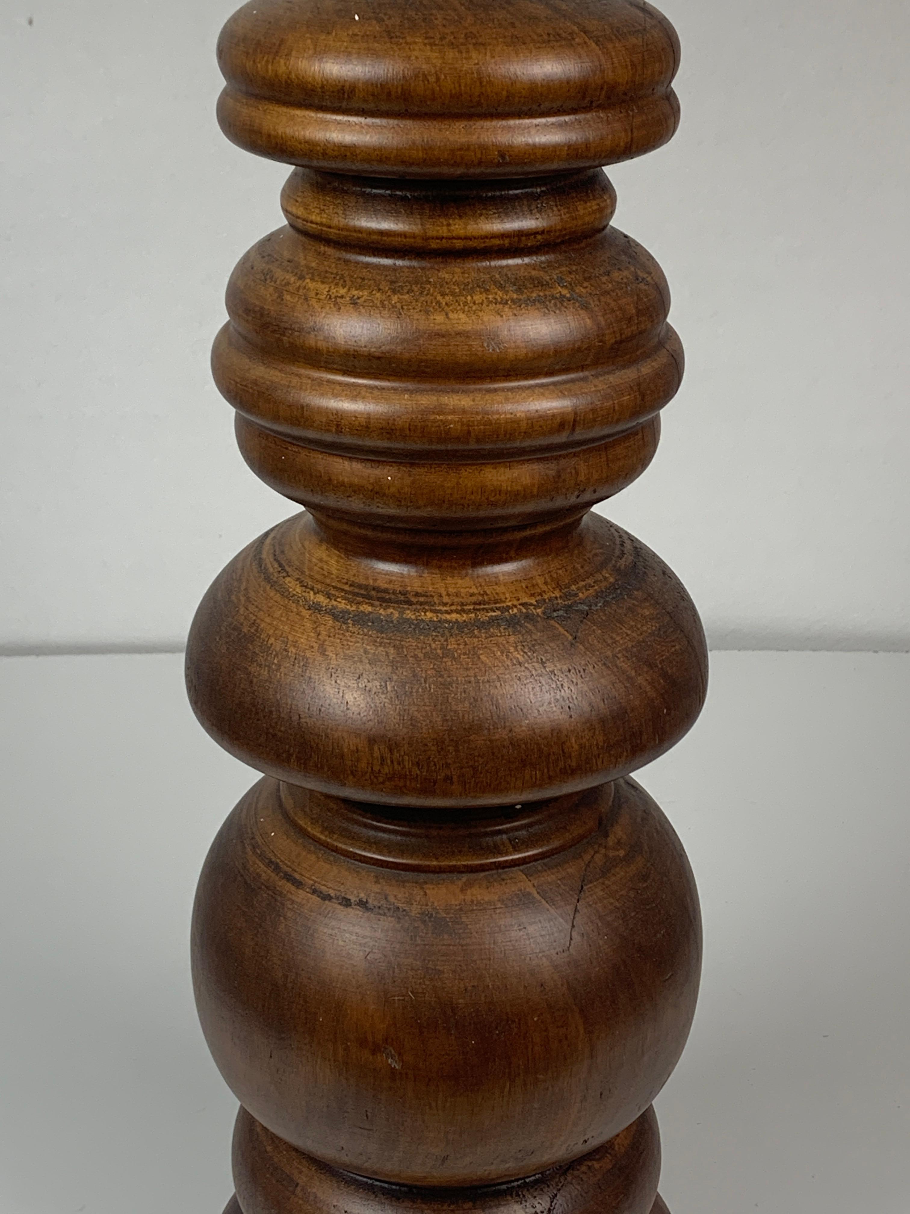Copper Large chunky brutalist Danish copper table lamp with mushroom shade For Sale