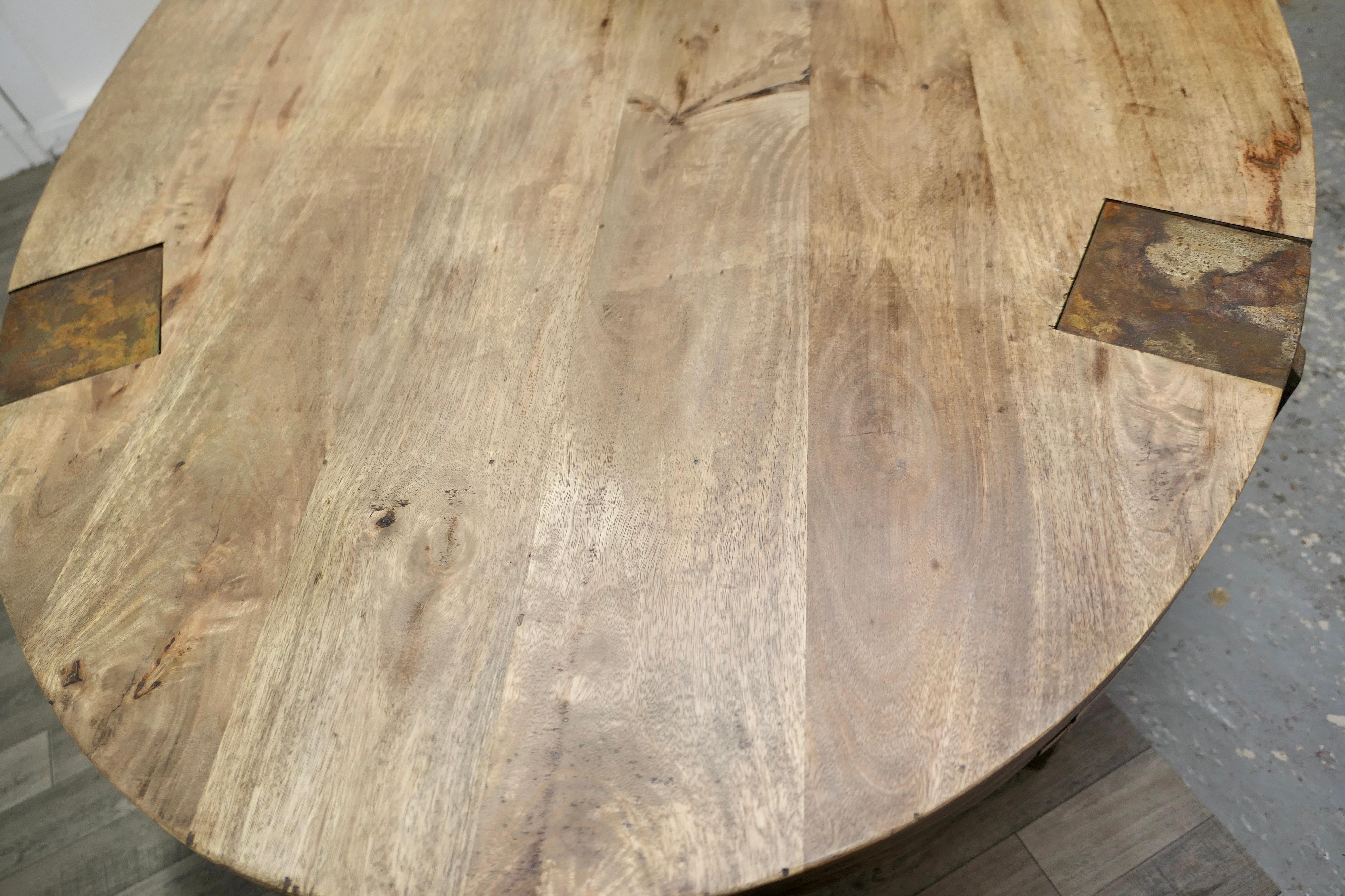 Large Chunky Oval Dining Conference Table, Industrial Design 5