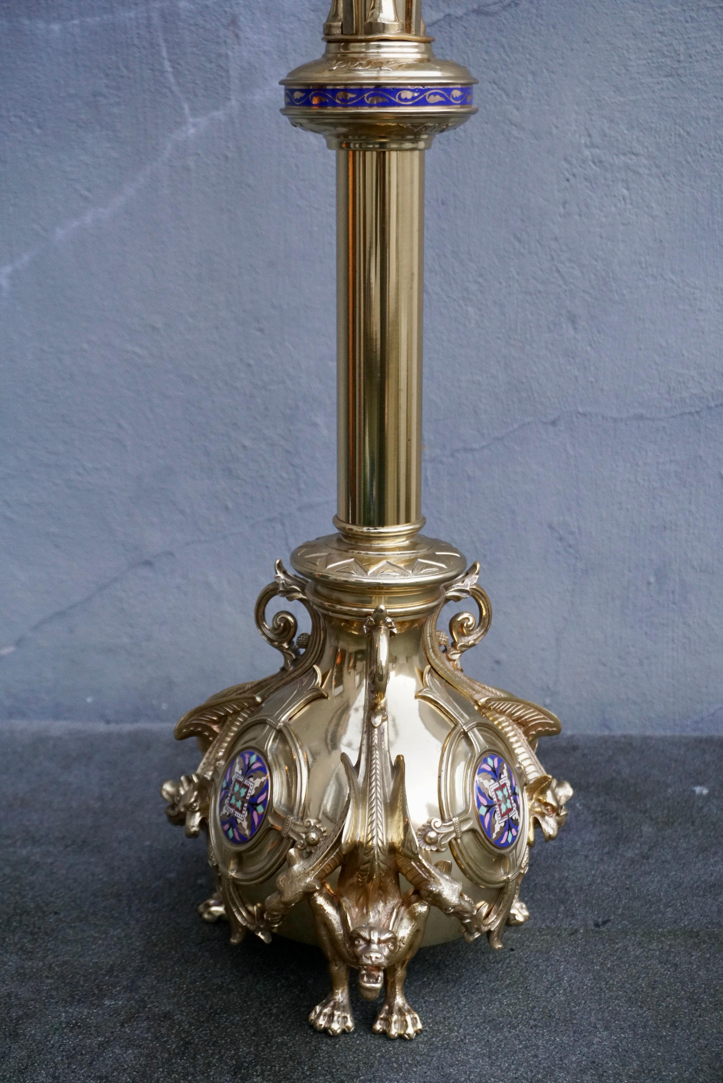 Large Church Antique Torcheres Floor Candlestick for 19 Candles For Sale 9