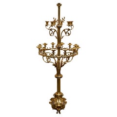 Large Church Antique Torcheres Floor Candlestick for 19 Candles
