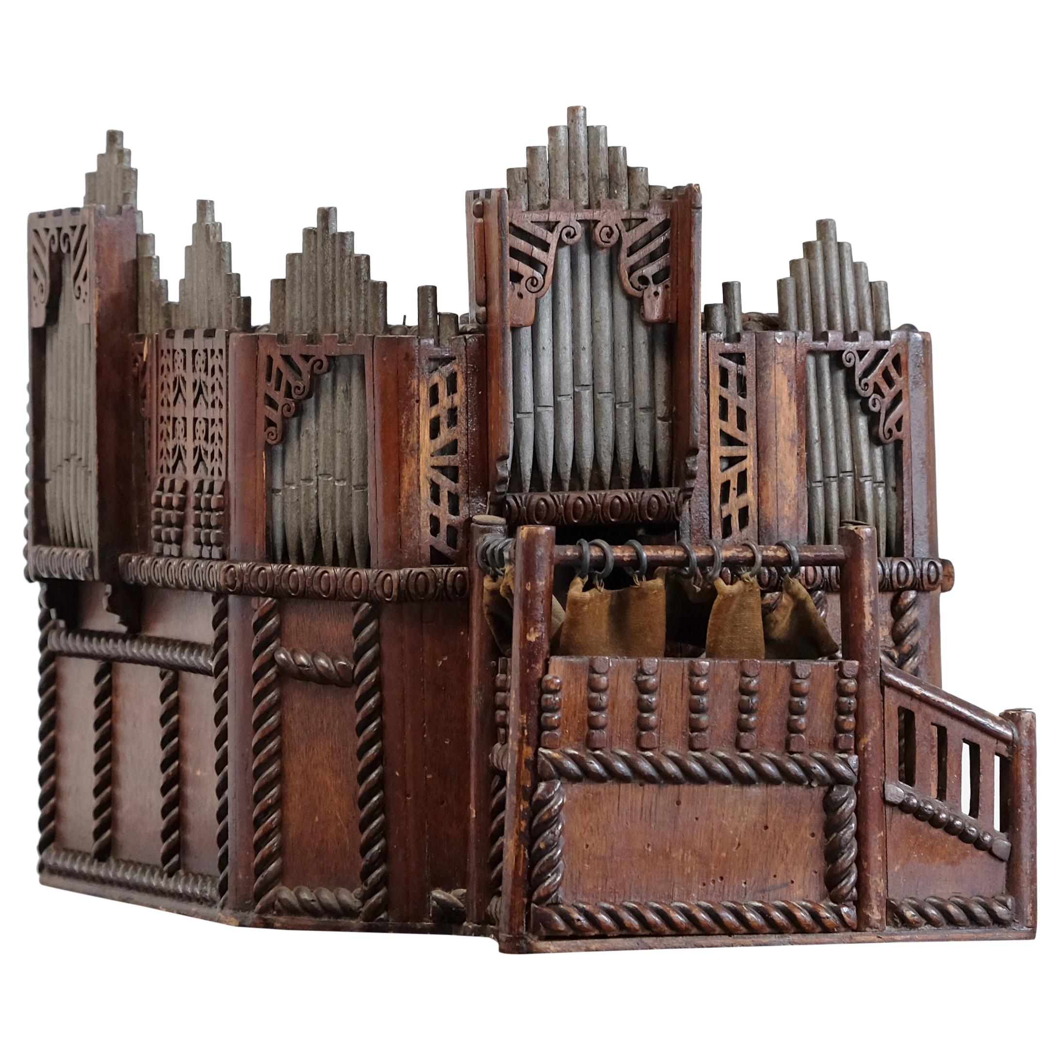 Large Church Organ Architectural Scale Model, English, 19th Century, Mixed Woods