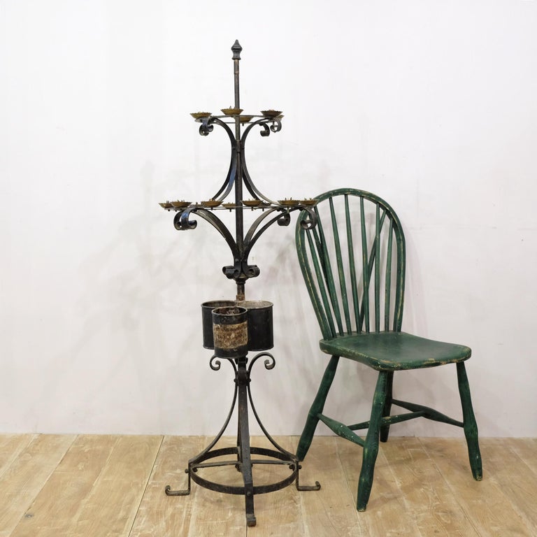 Large Church Votive Candle Stand, Wrought Iron, 19th Century, Floor