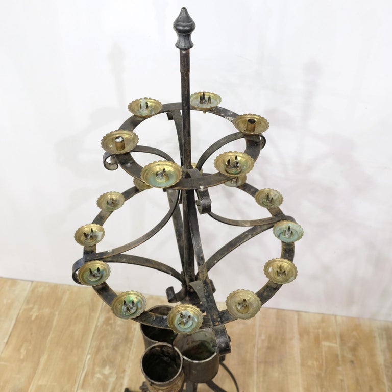 Large Church Votive Candle Stand, Wrought Iron, 19th Century, Floor