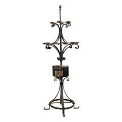 Antique Large Church Votive Candle Stand, Wrought Iron, 19th Century, Floor Standing