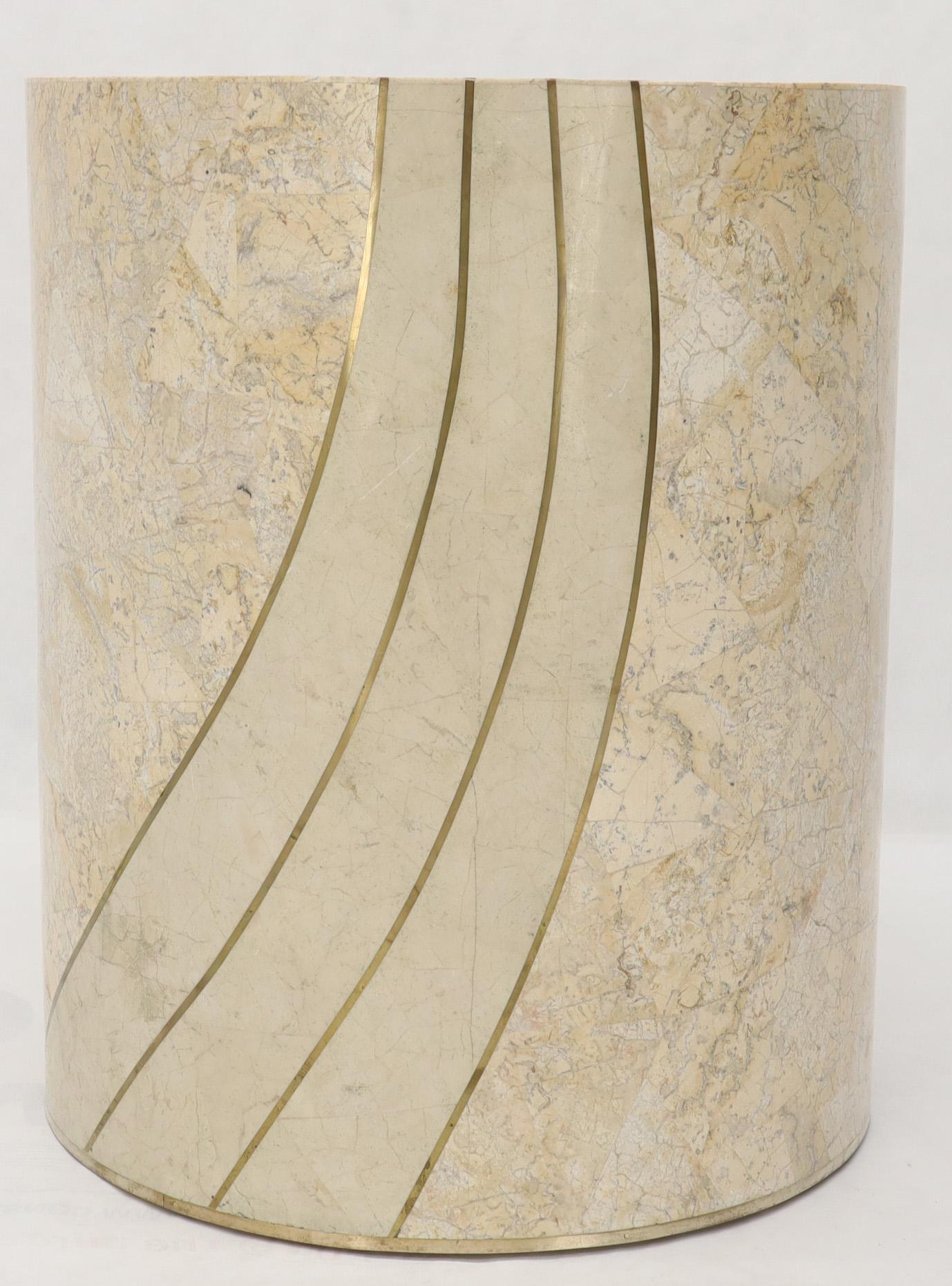 Attributed to Maintland-Smith Mid-Century Modern tessellated stone round dining table base pedestal.