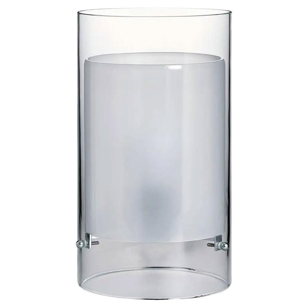 Große Cilla Carlo Moretti Contemporary Mundgeblasenes klares Murano Glas Tischlampe