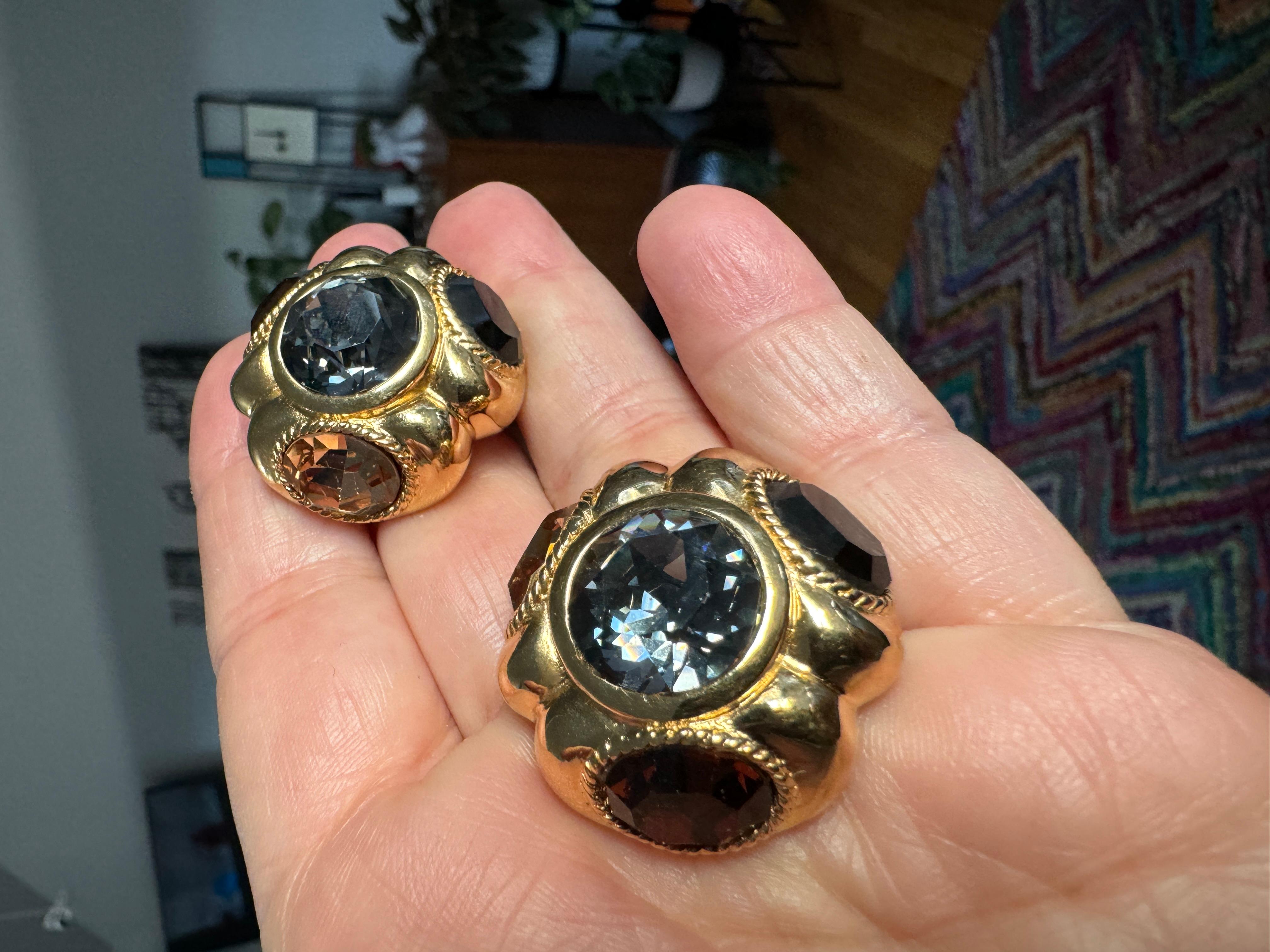 Große große Ciner 1980er Jahre Swarovski-Kristall-Ohrringe Neu, nie getragen im Angebot 5