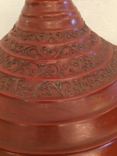 Large Cinnabar Burmese Food Warmer