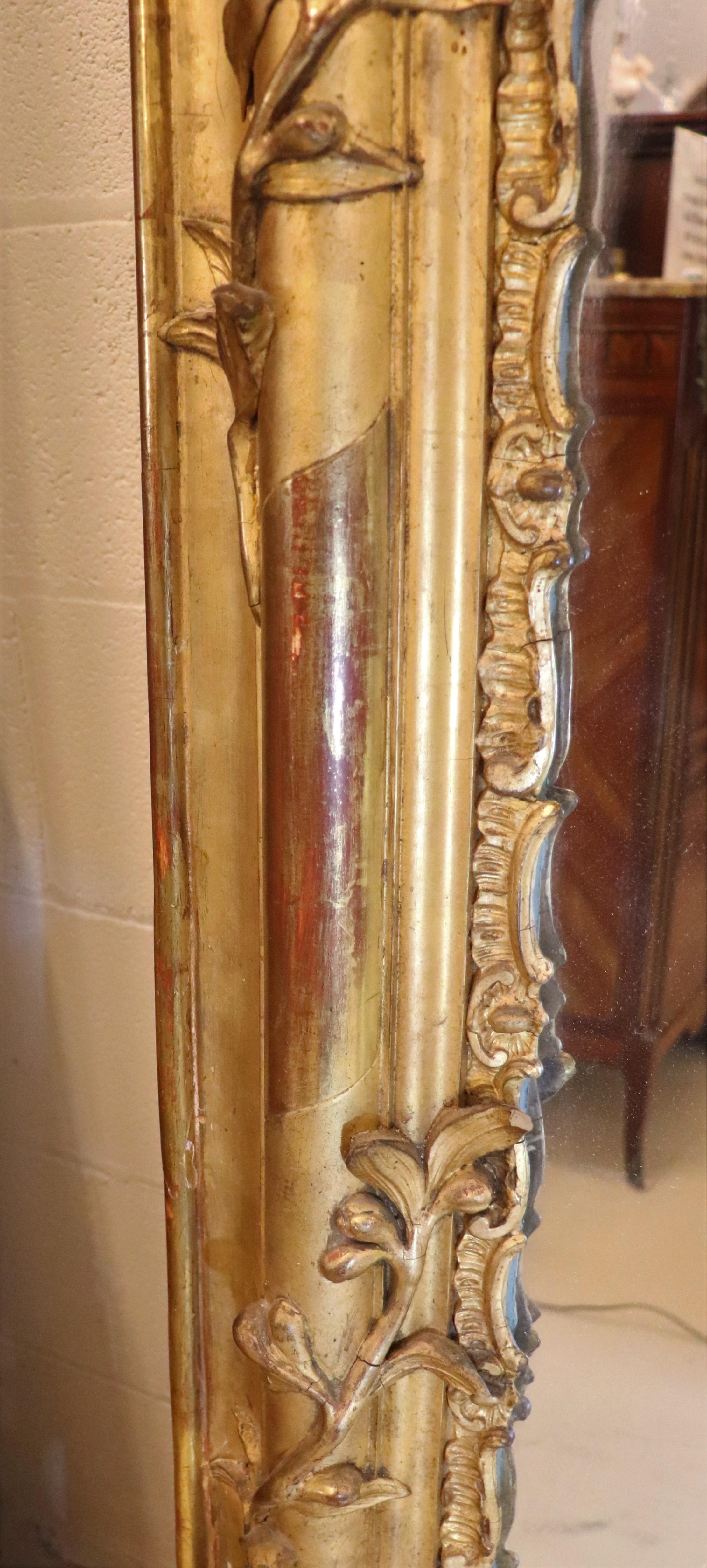 Large circa 1820 Louis XV Style Gilt Mirror 1