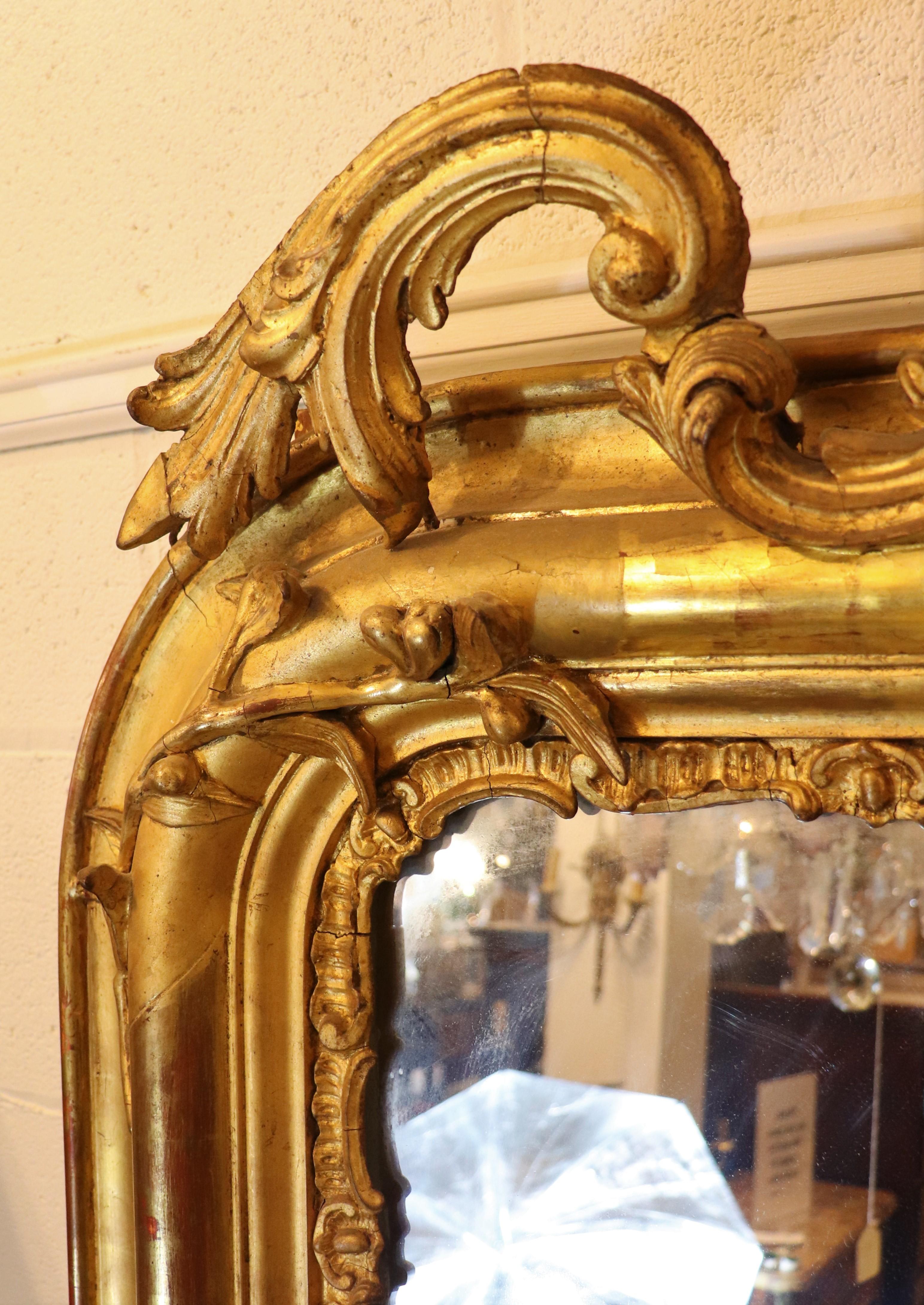 Large circa 1820 Louis XV Style Gilt Mirror 3