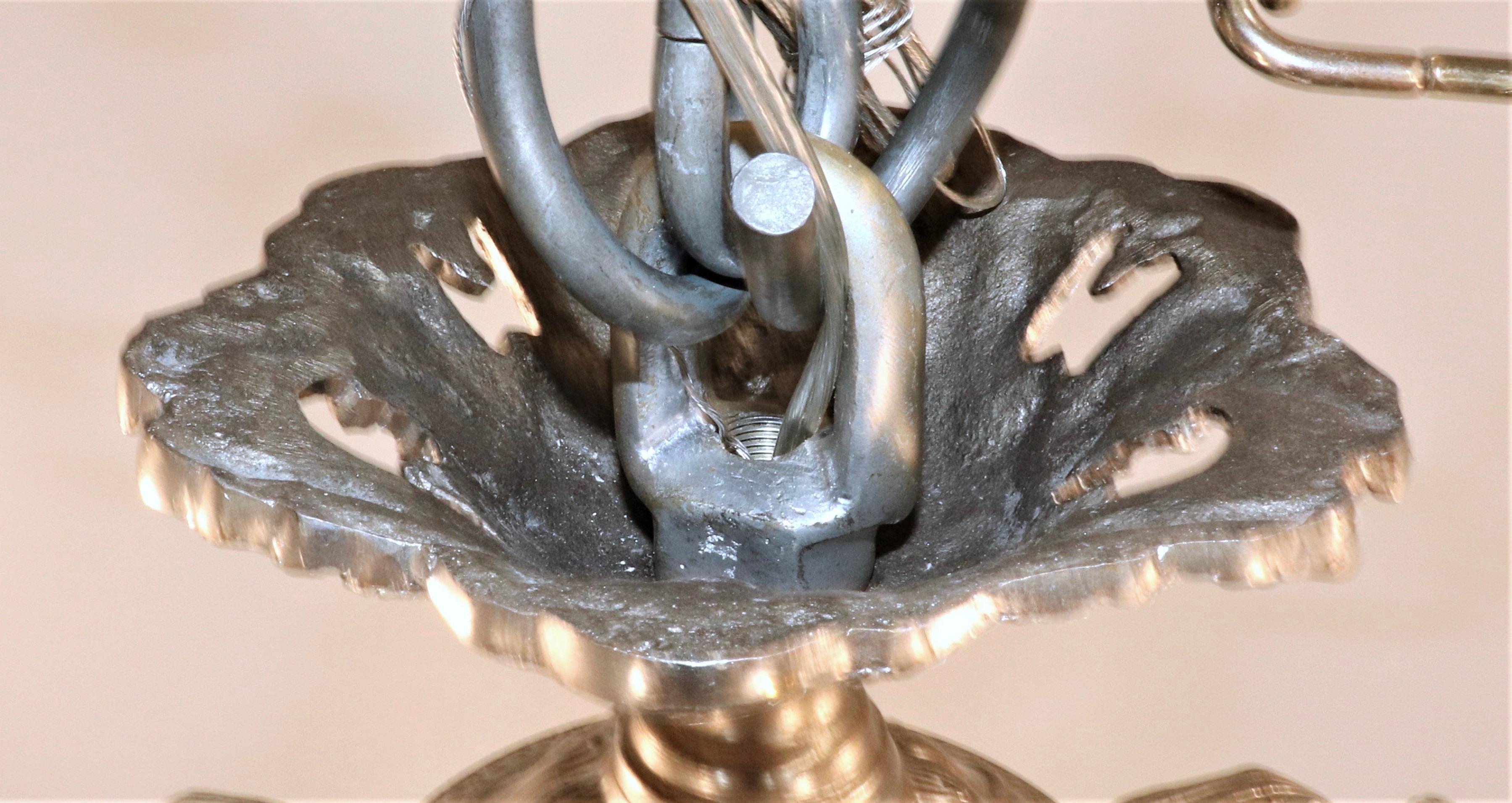 Unknown Large Late 20th Century Louis XV Style Nickel on Bronze Lantern